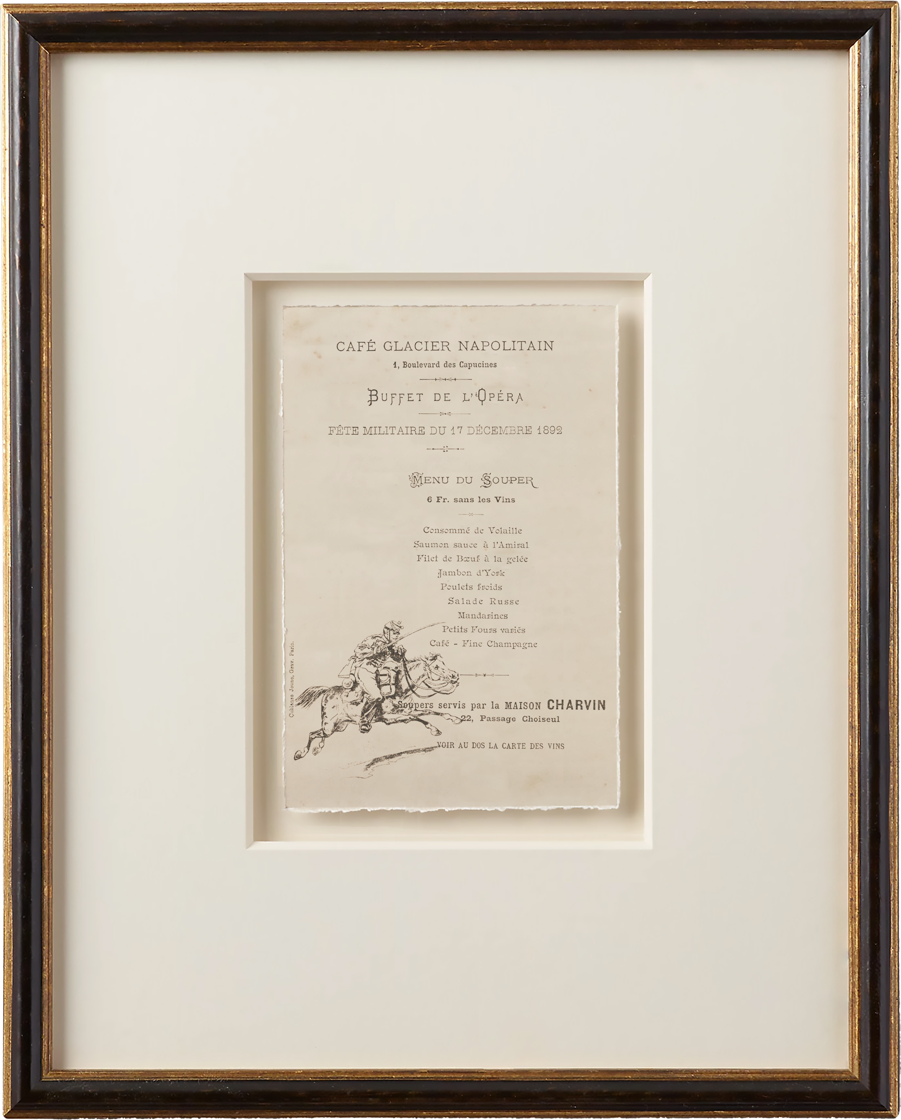 Vintage French Menus - 1892