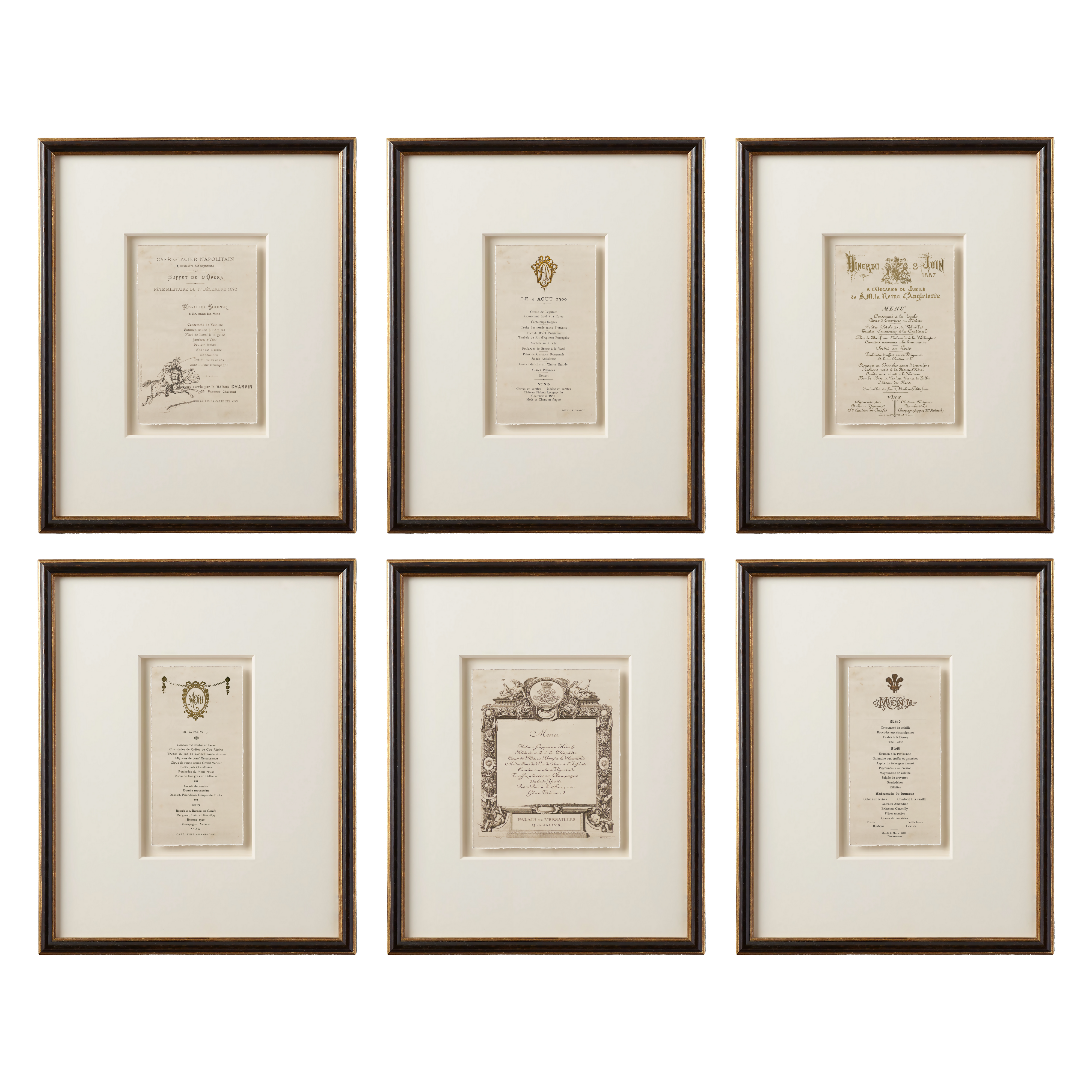Vintage French Menus - Set of 6