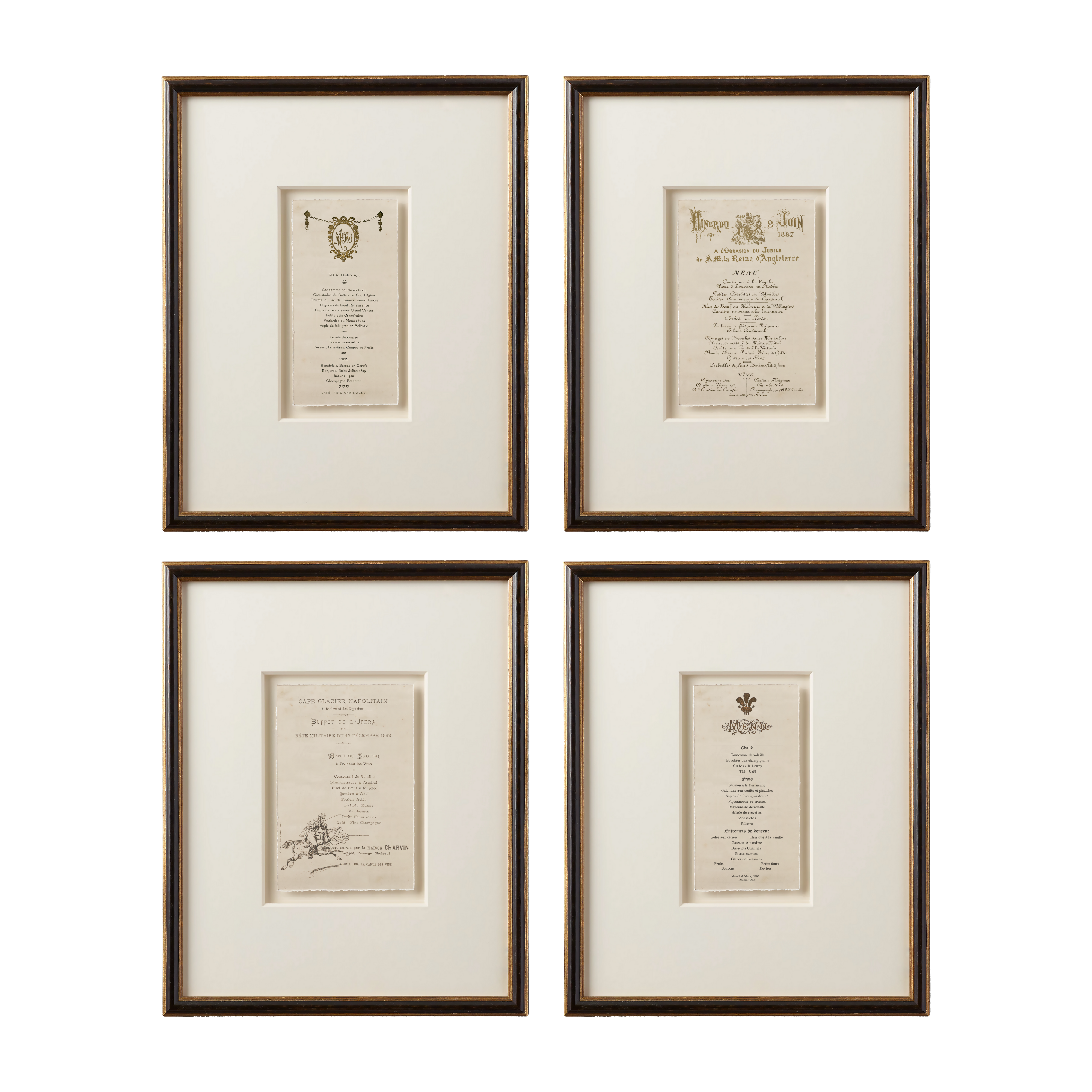 Vintage French Menus - Set of 4 - Vol. I