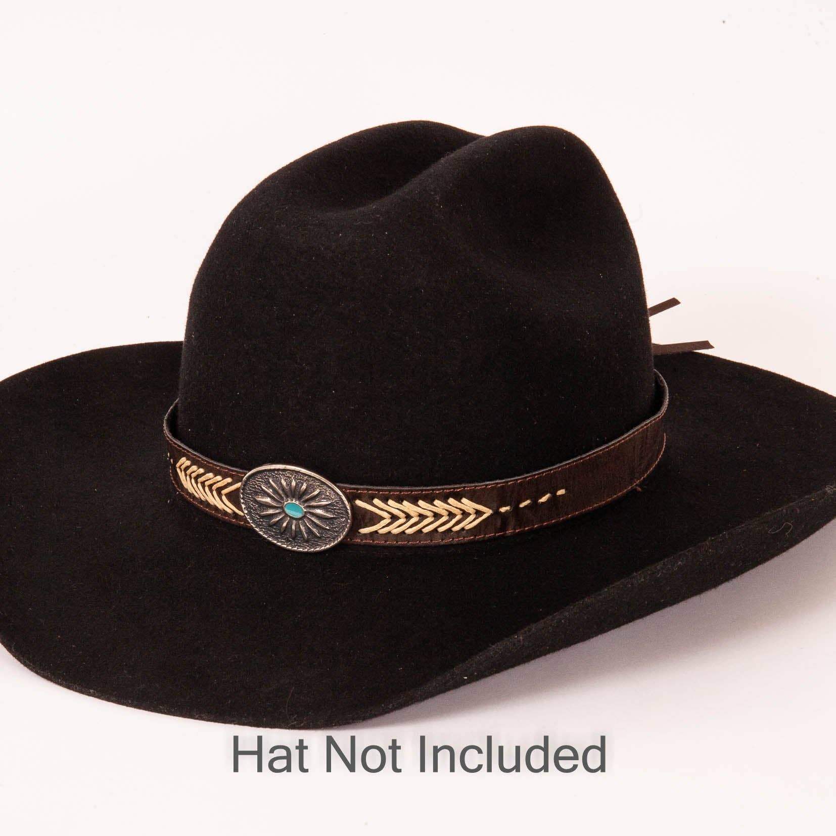 Western Concho Hat Band - Style Ottawa Brown