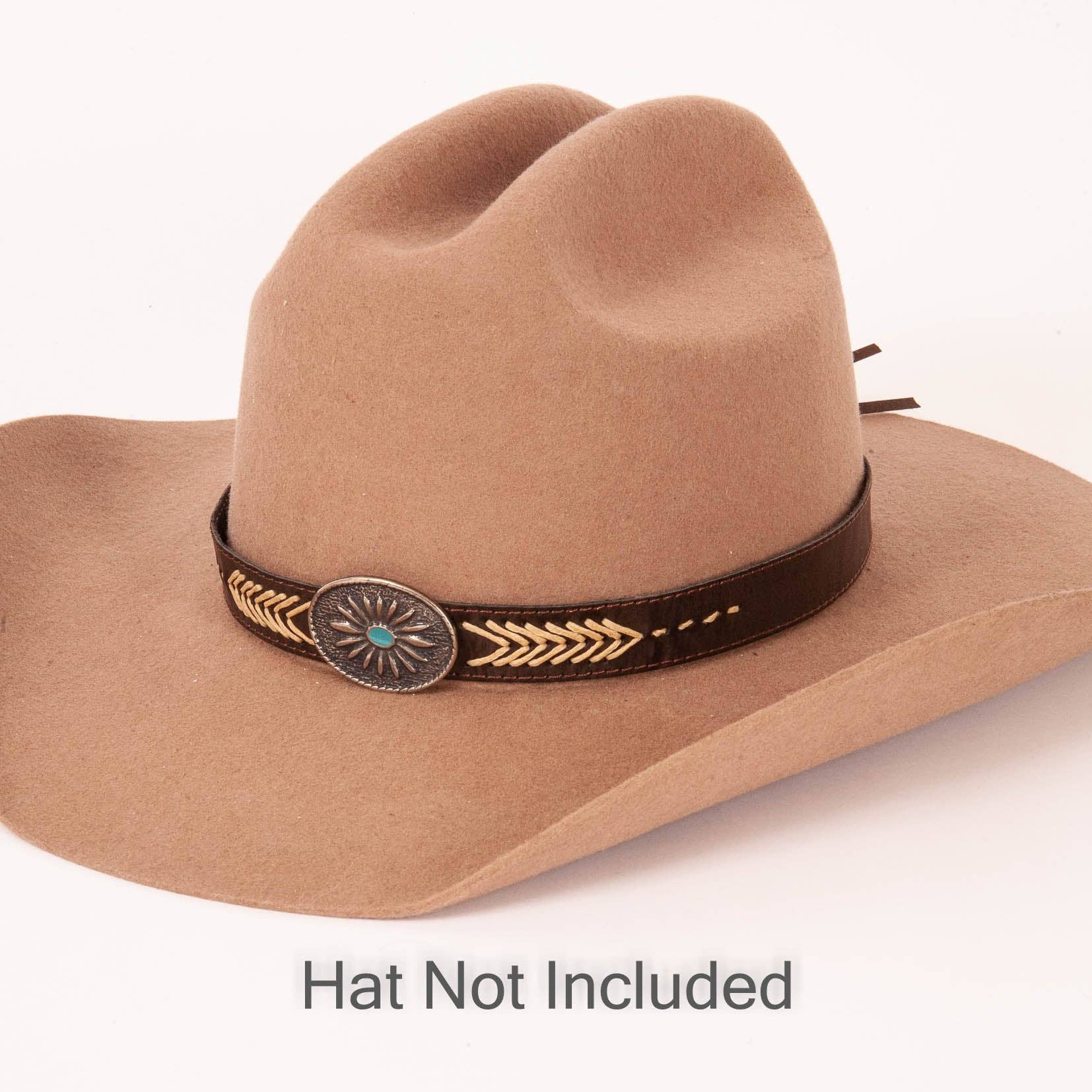 Western Concho Hat Band - Style Ottawa Brown
