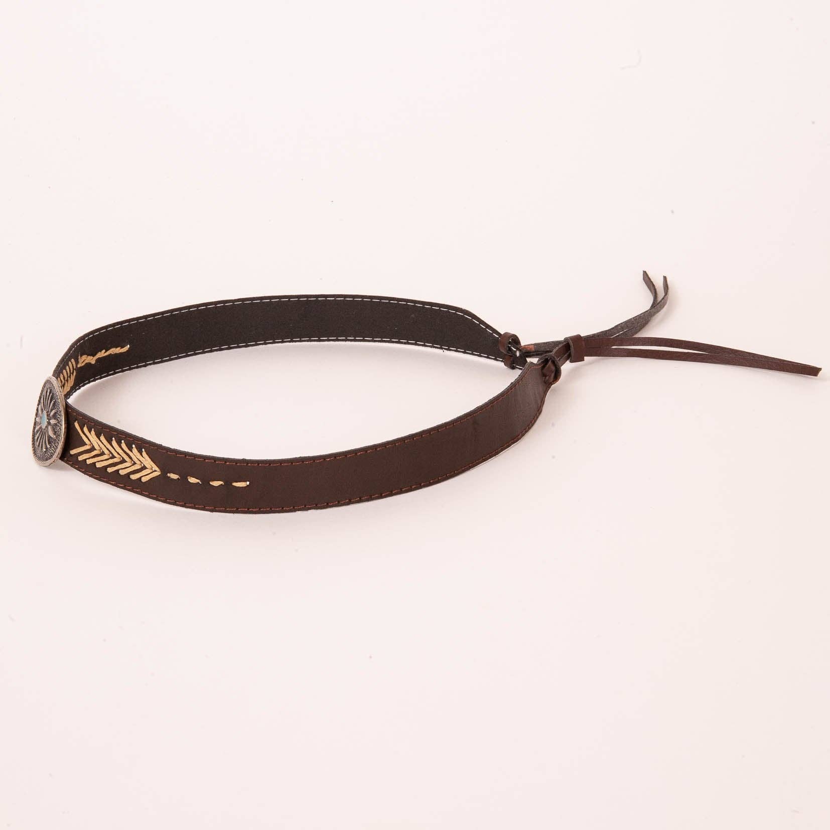 Western Concho Hat Band - Style Ottawa Brown