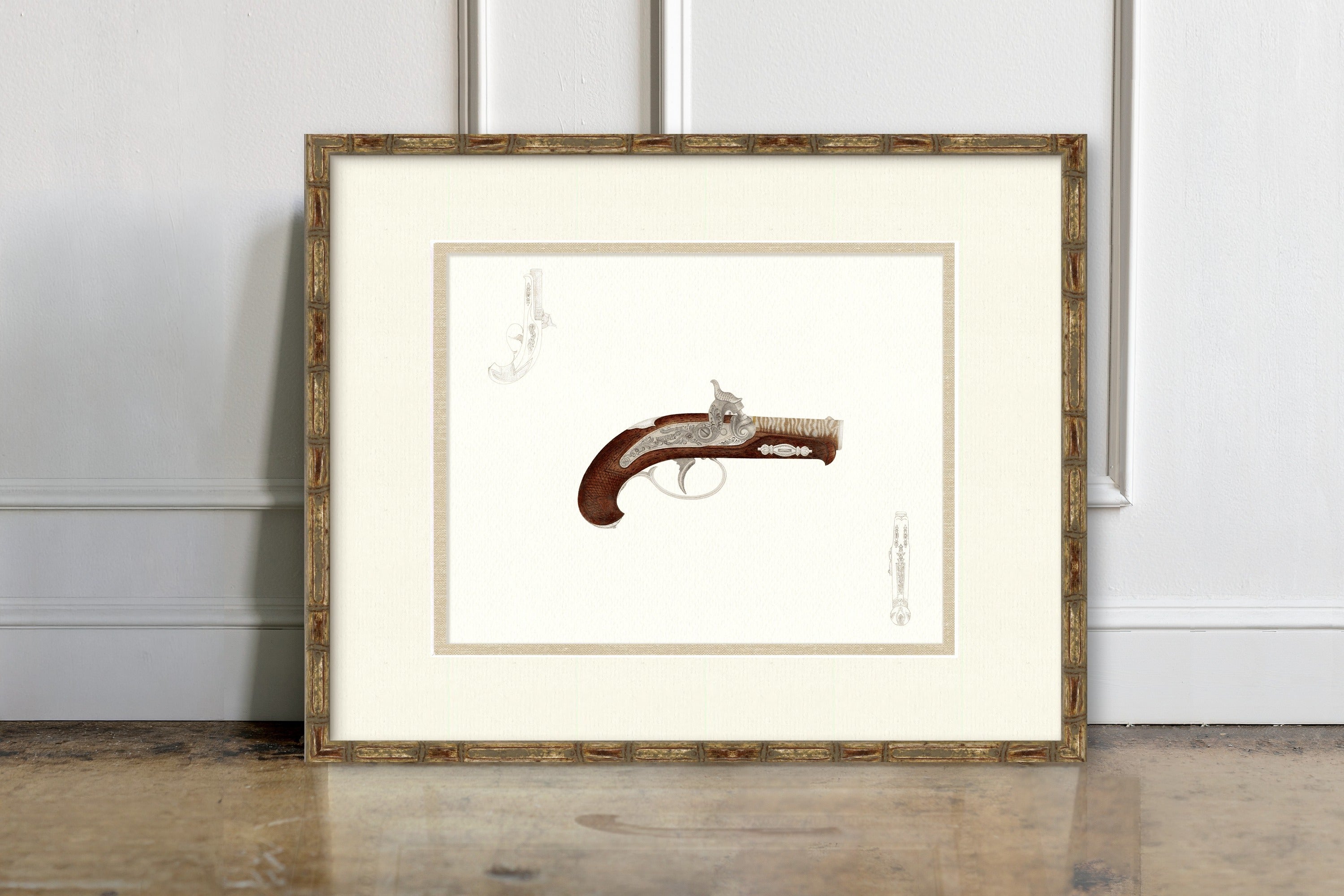 Antique Gun Illustrations - Henry Deringer Pocket Pistol