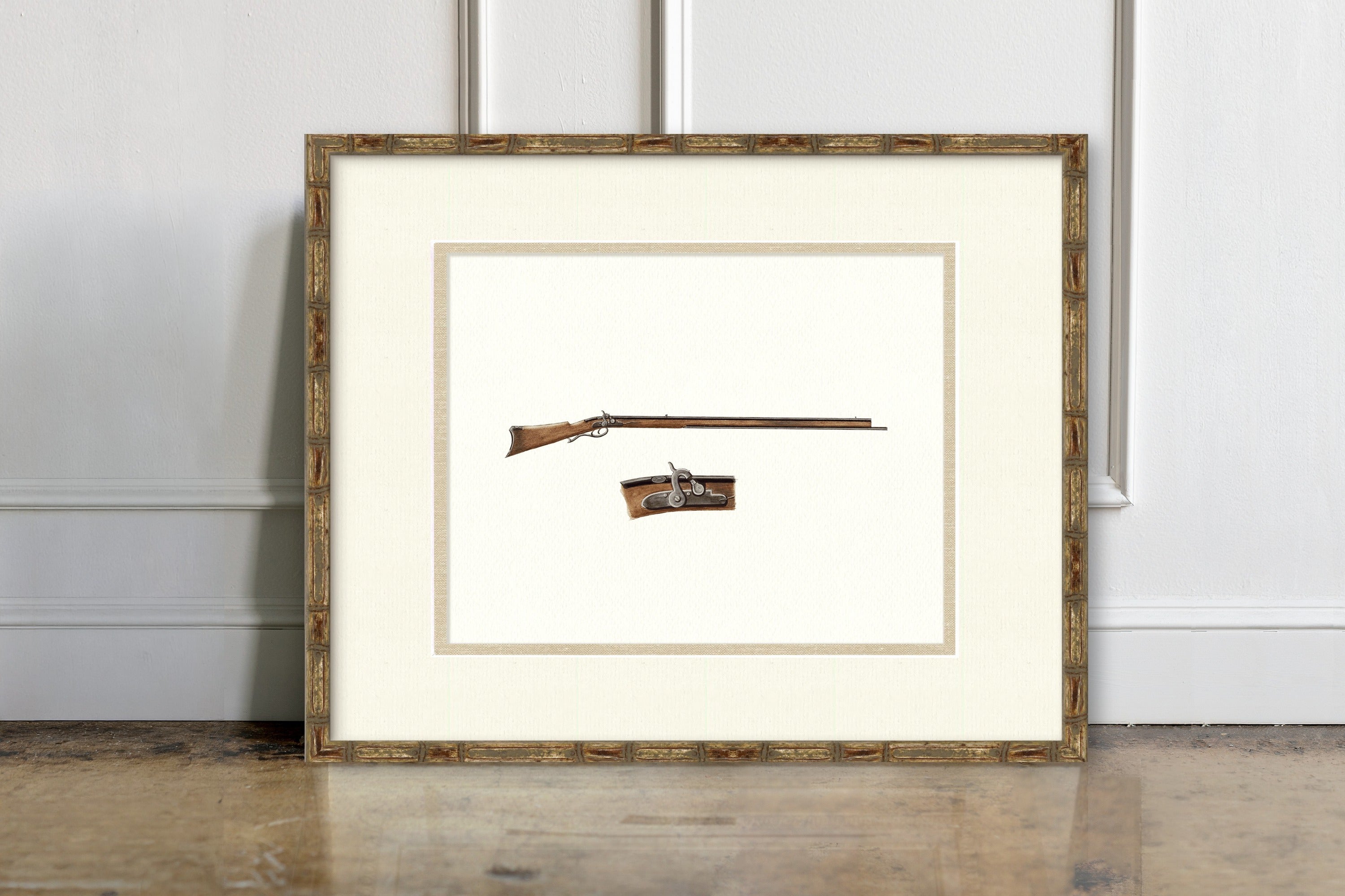 Antique Gun Illustrations - Matchlock Rifle