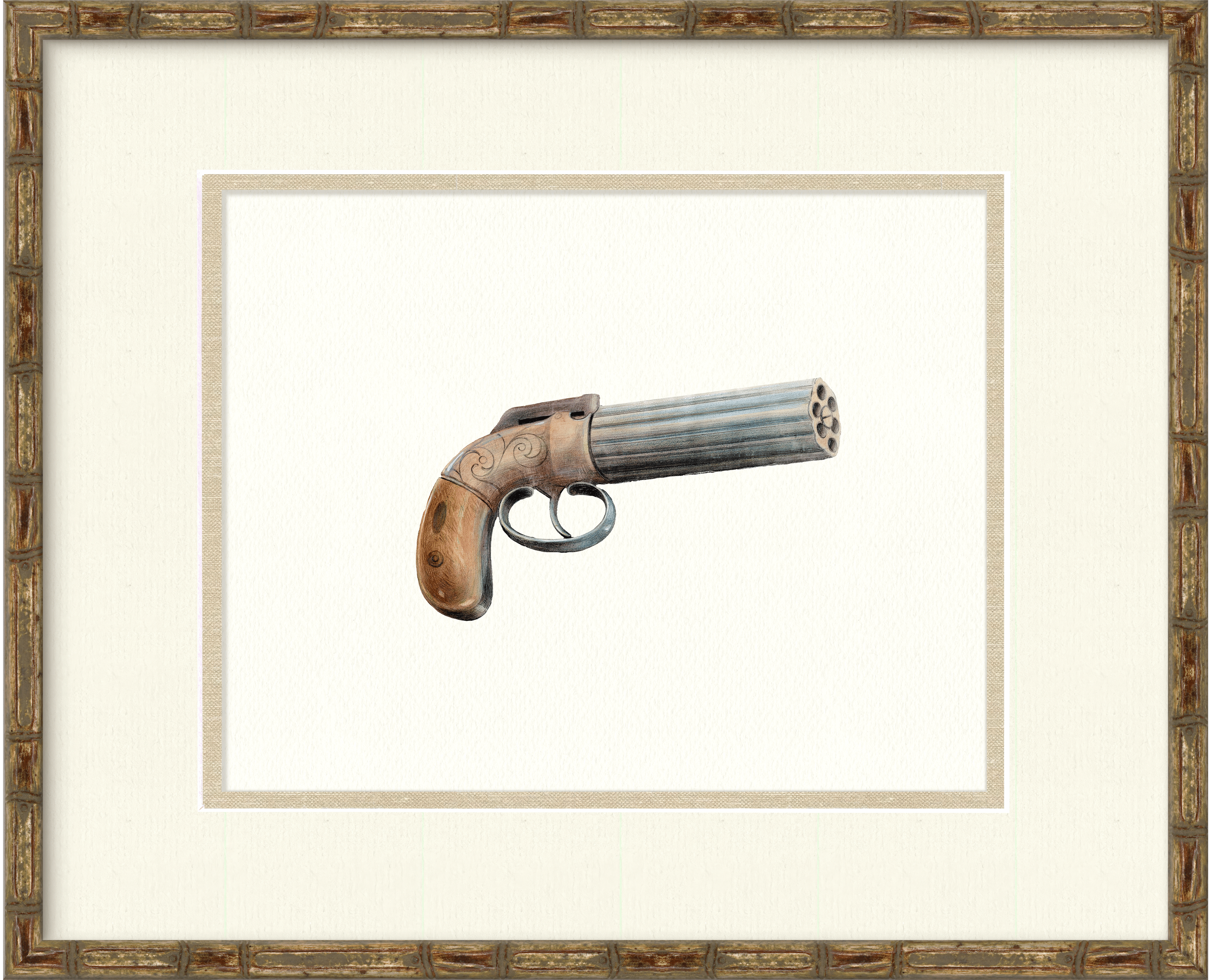 Antique Gun Illustrations - Allen & Thurber Pepperbox Revolver