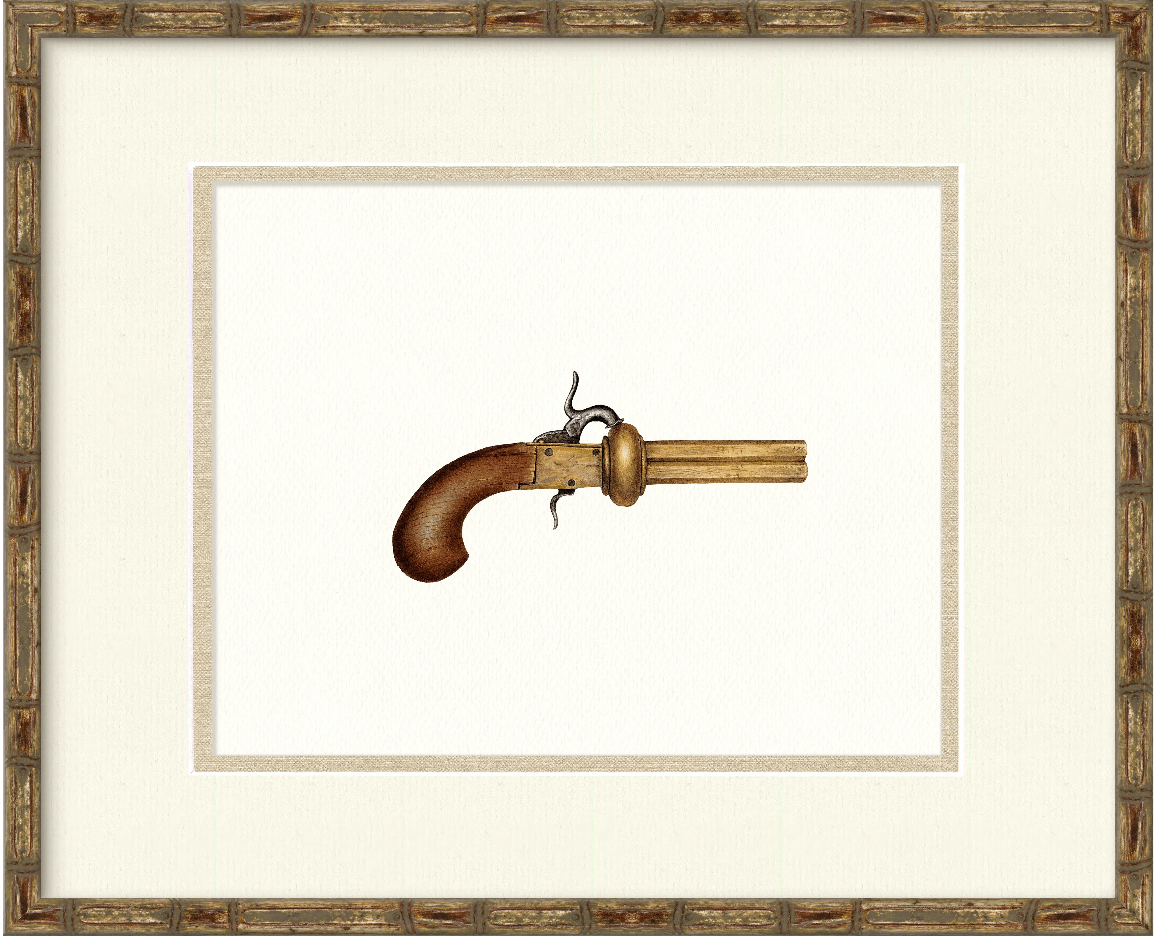 Antique Gun Illustrations -  Swedish Darling Pepperbox Revolver