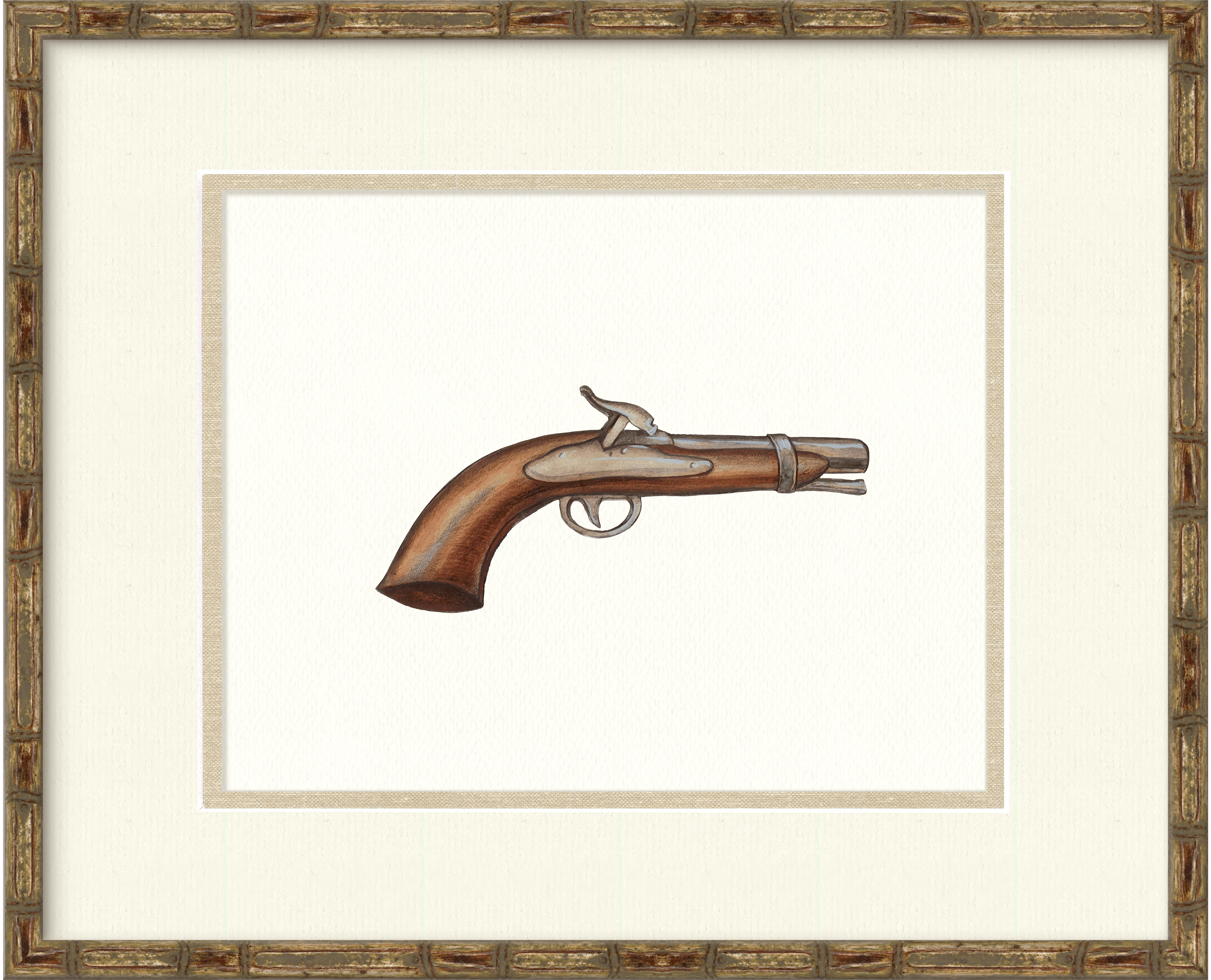 Antique Gun Illustrations -  Victorian Pistol