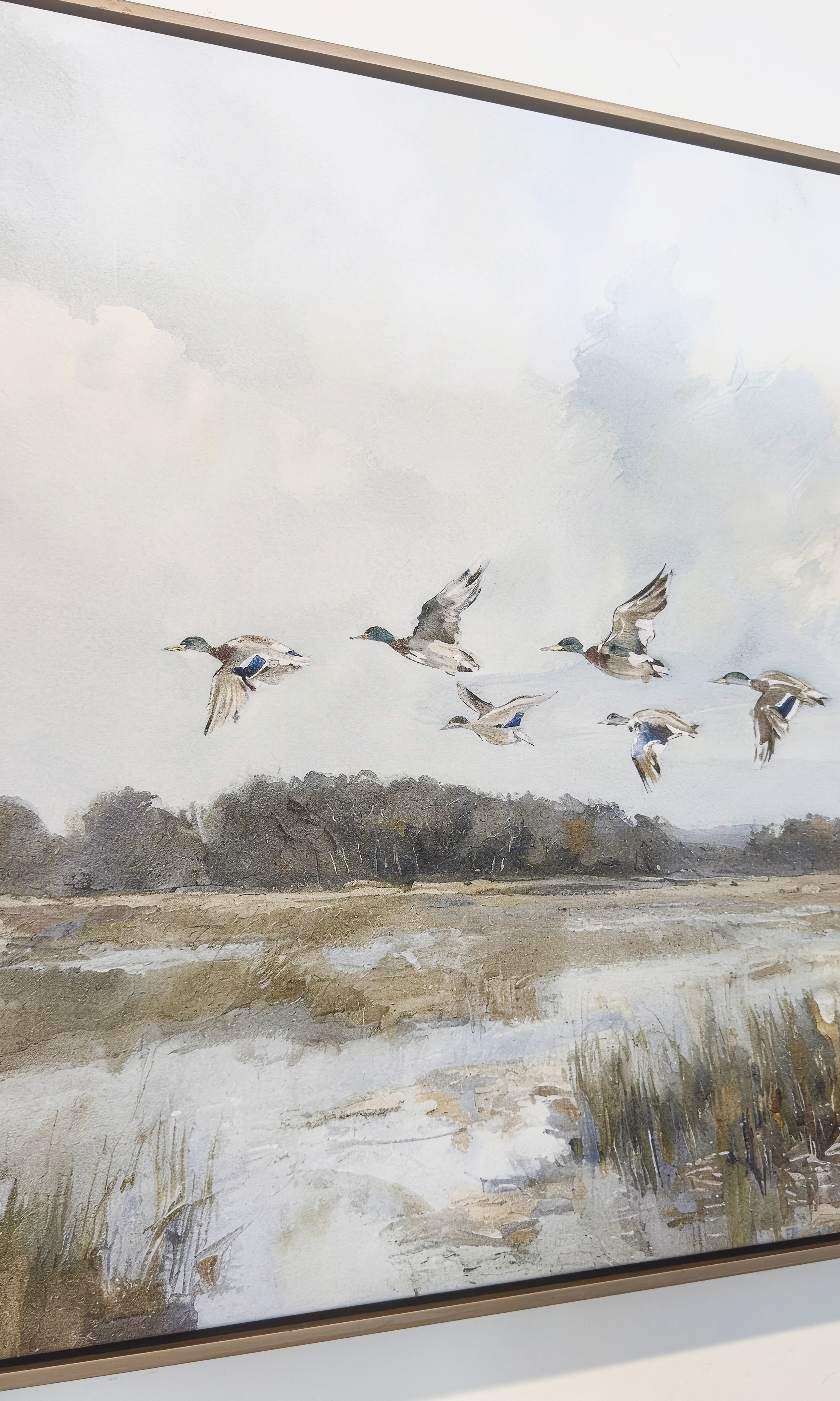 Flyway - Original Watercolor Giclee on Canvas - Mallards