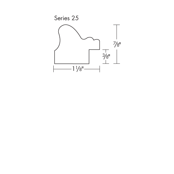 1⅛” Silver Leafed Beaded Wood Frame