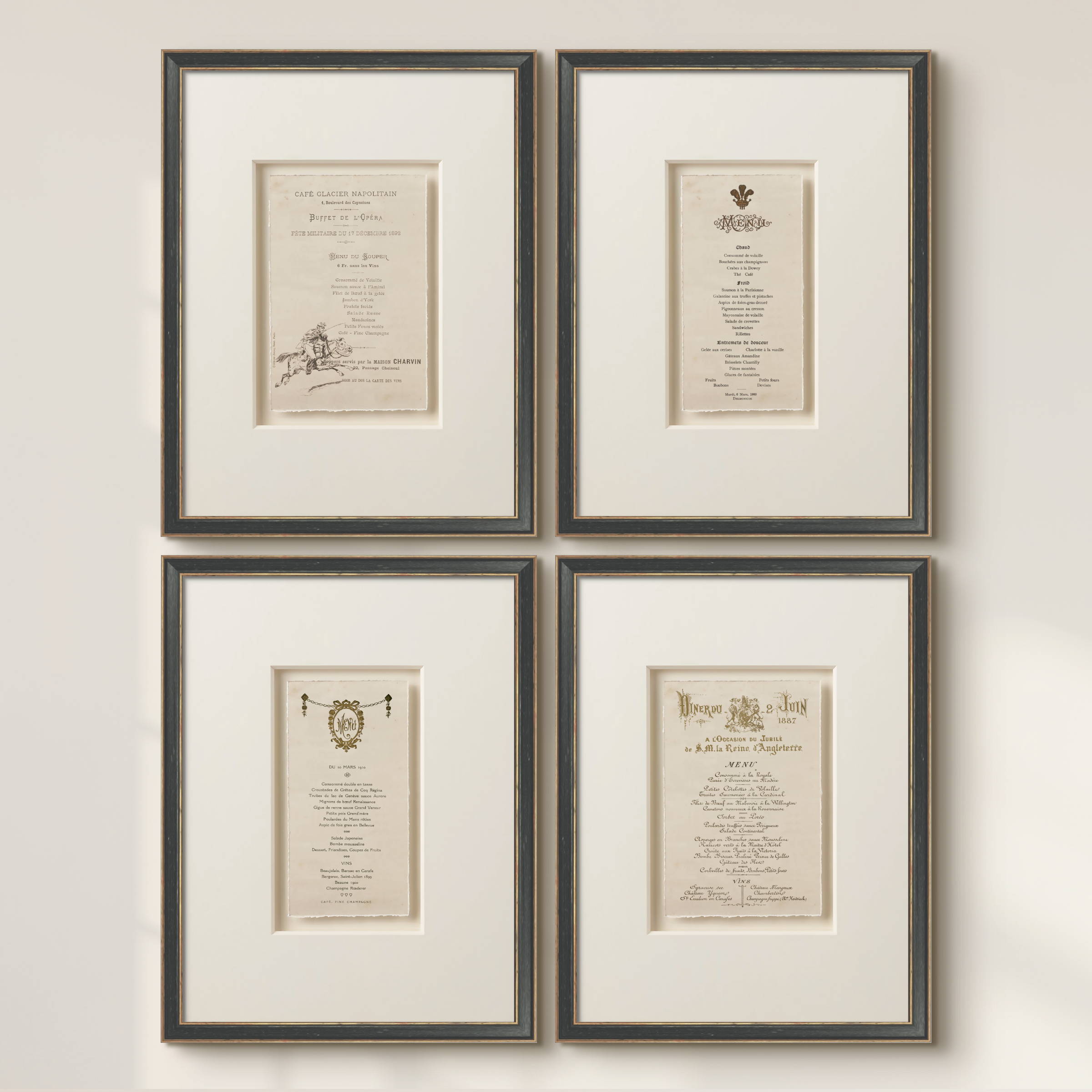 Vintage French Menus - 1887