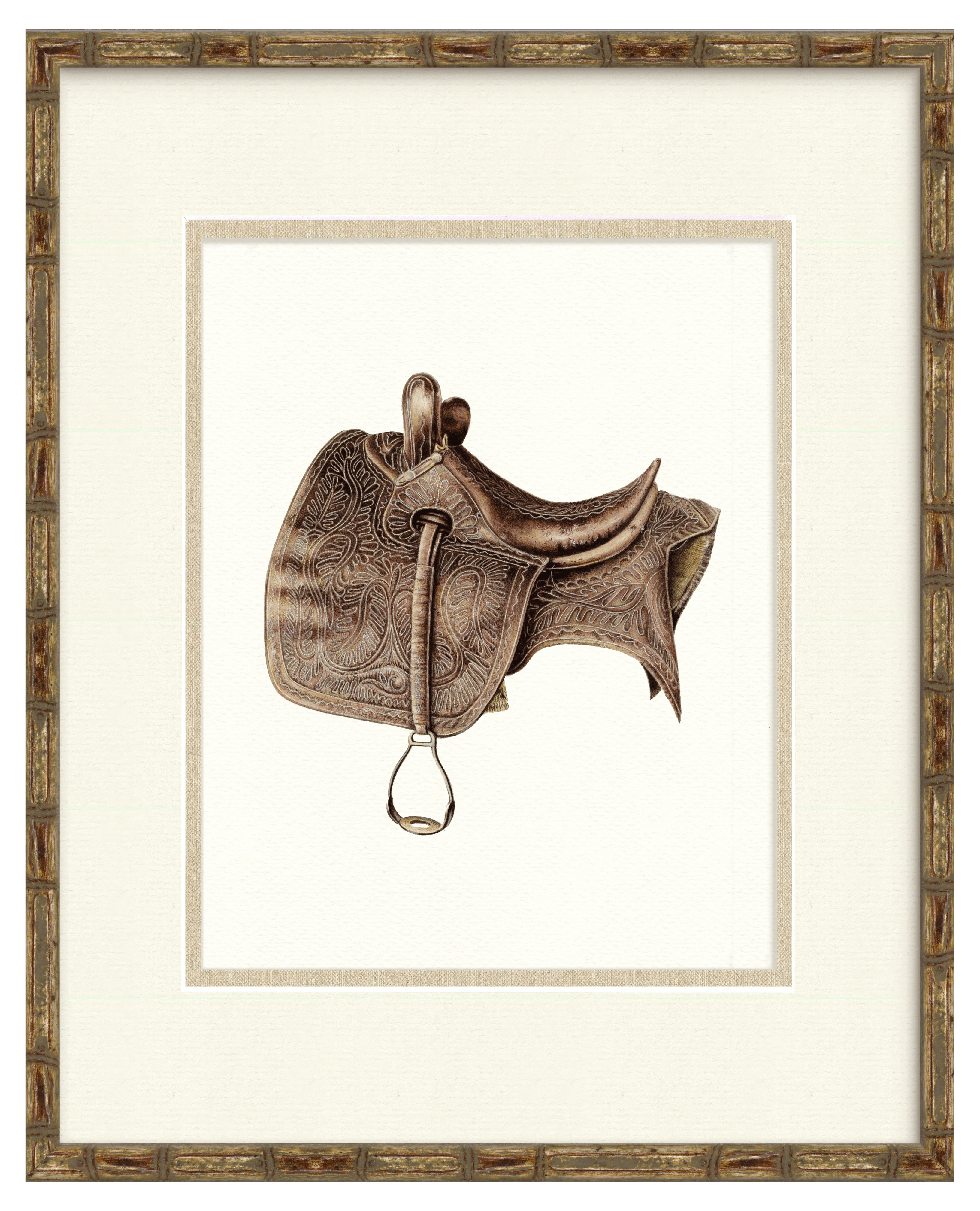 Vintage Saddle Illustrations - Texas