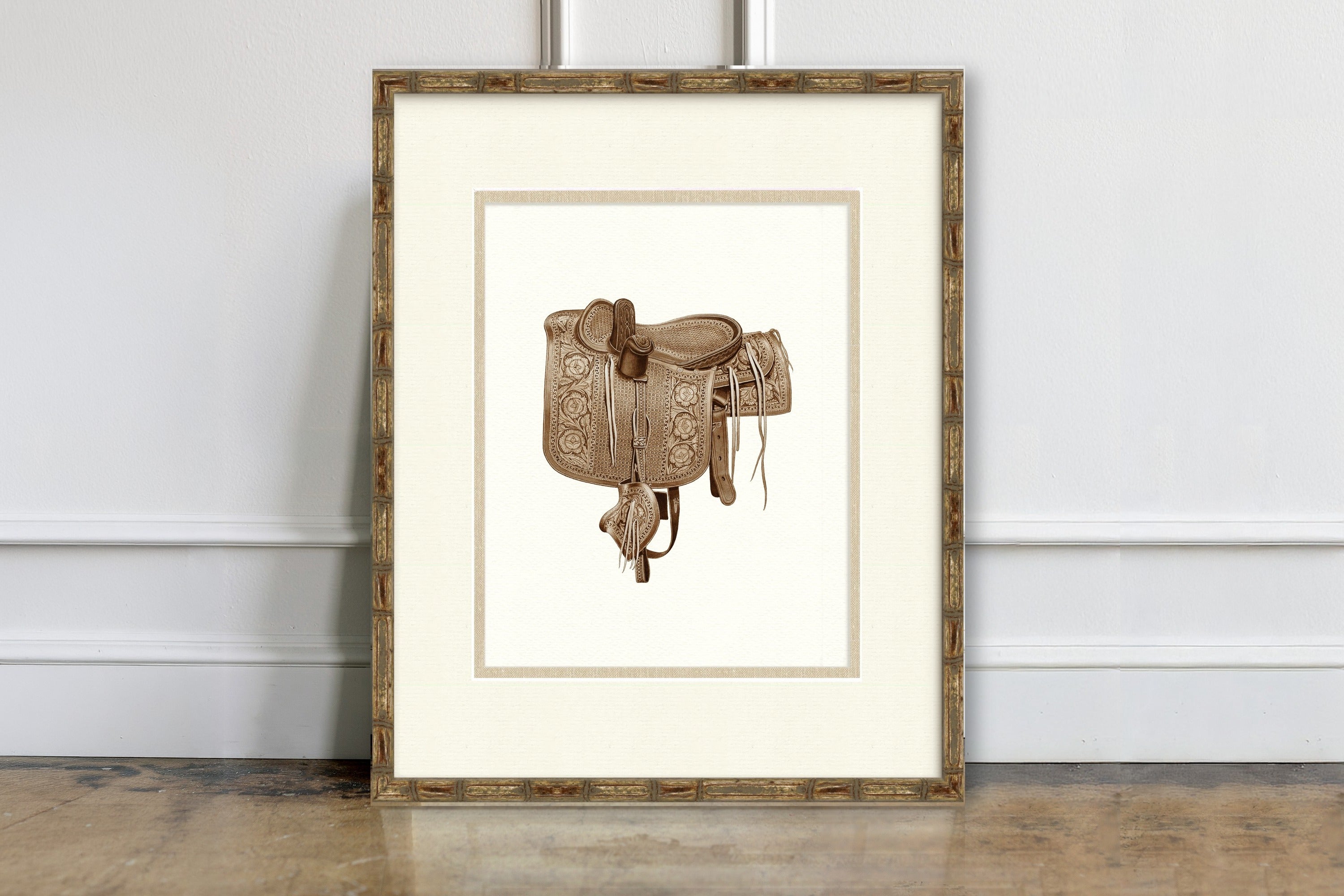 Vintage Saddle Illustrations - Oklahoma