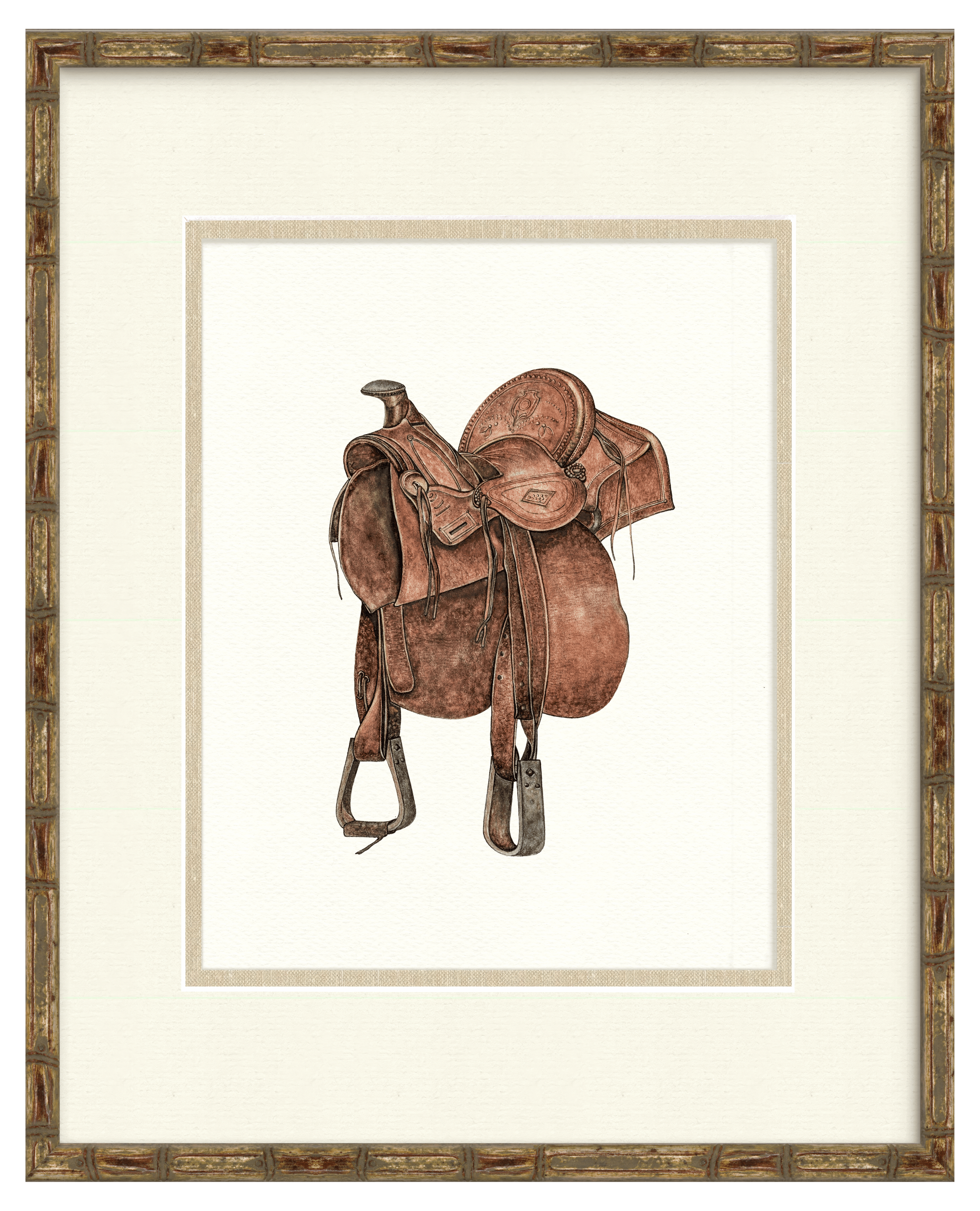 Vintage Saddle Illustrations - Wyoming