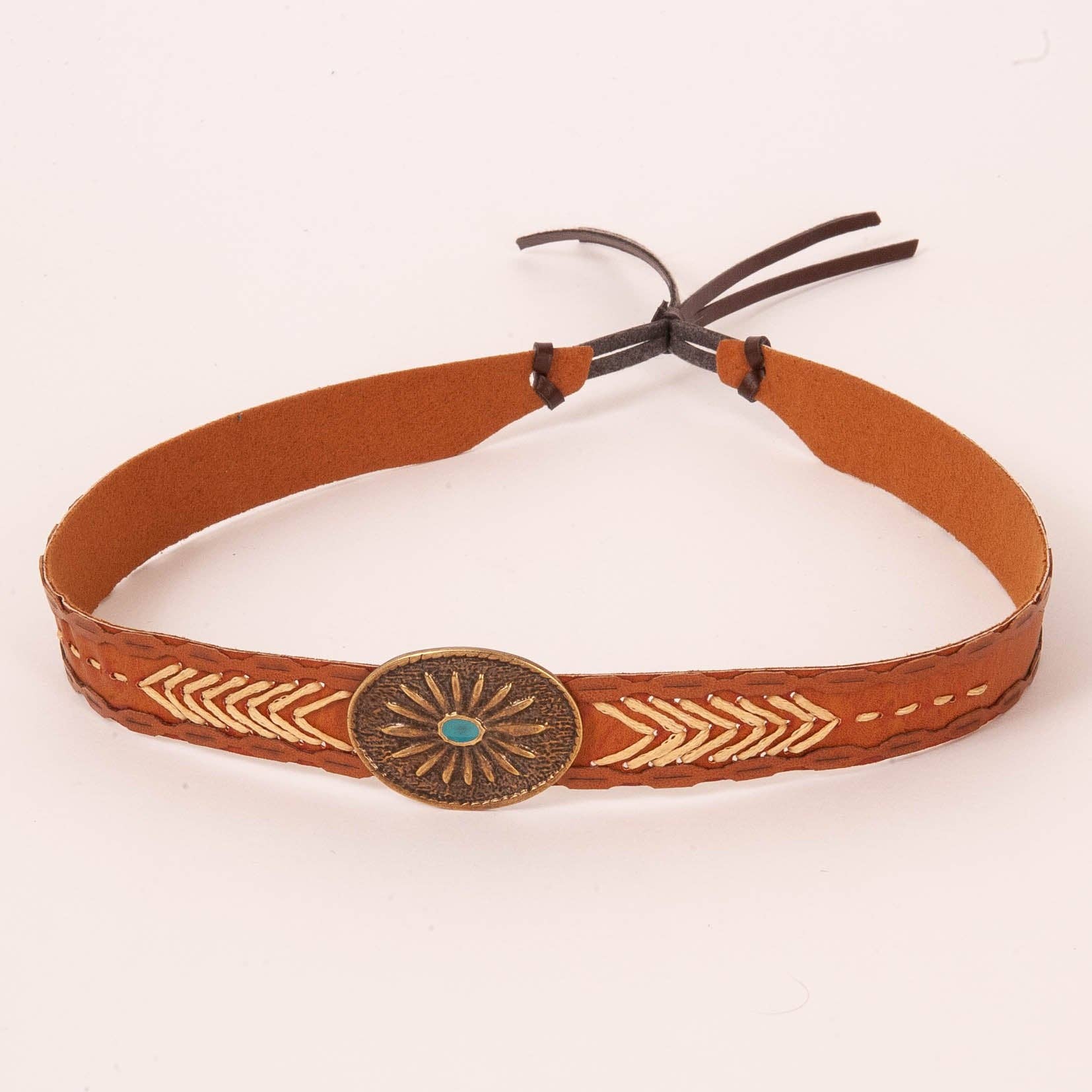 Western Concho Hat Band - Style Ottawa Brown
