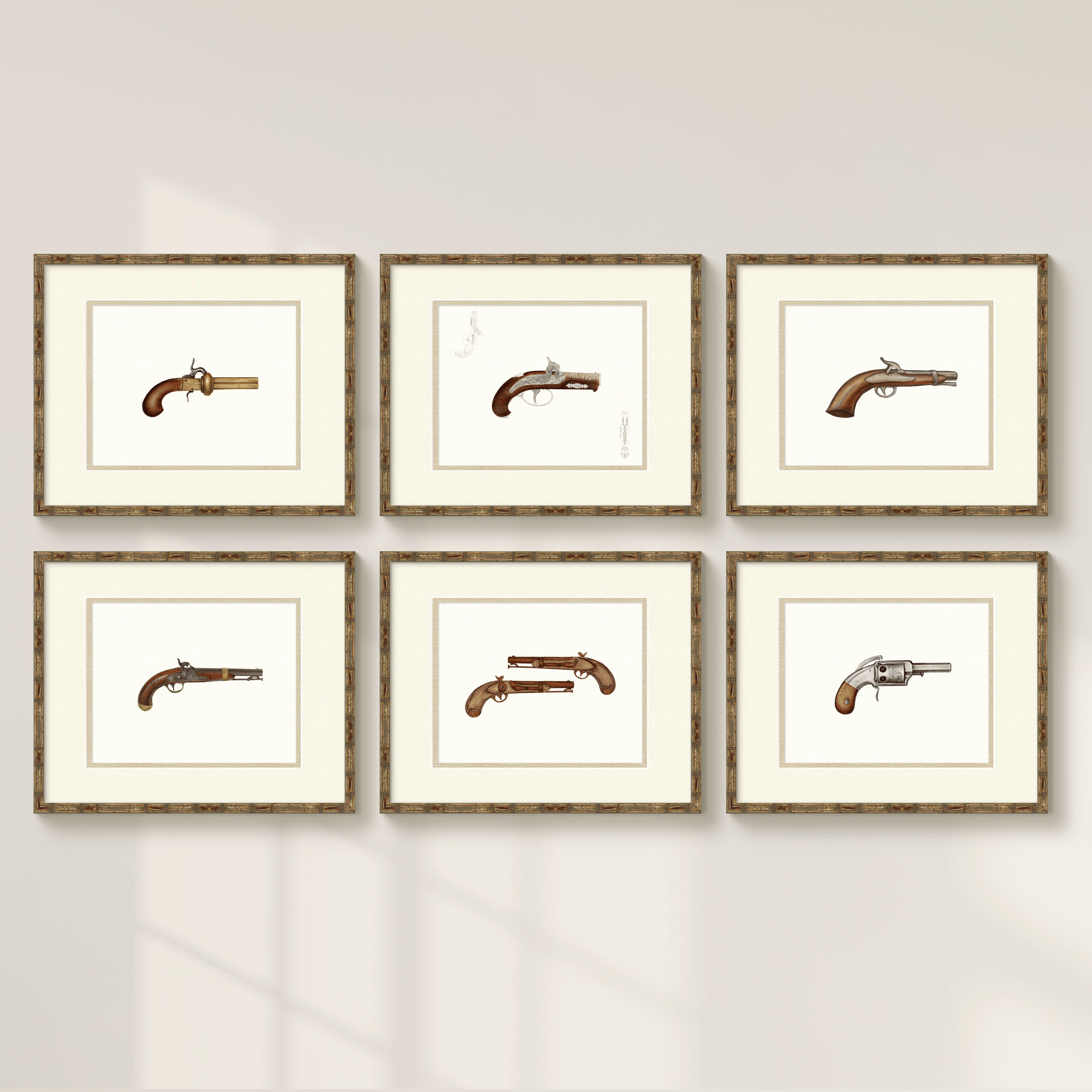 Antique Gun Illustrations -  French Percussion Pistol