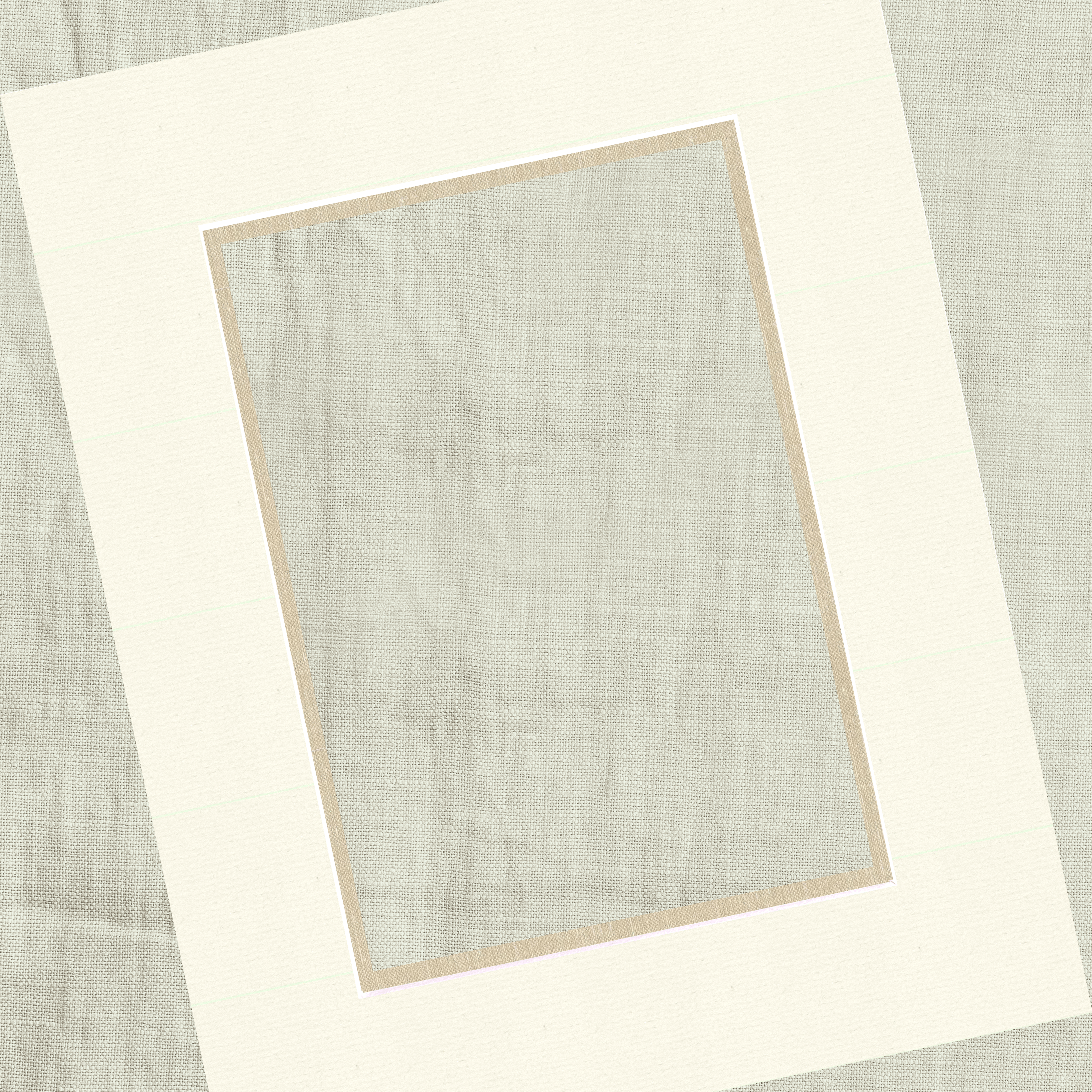 Antique White & Natural Linen Double Mat