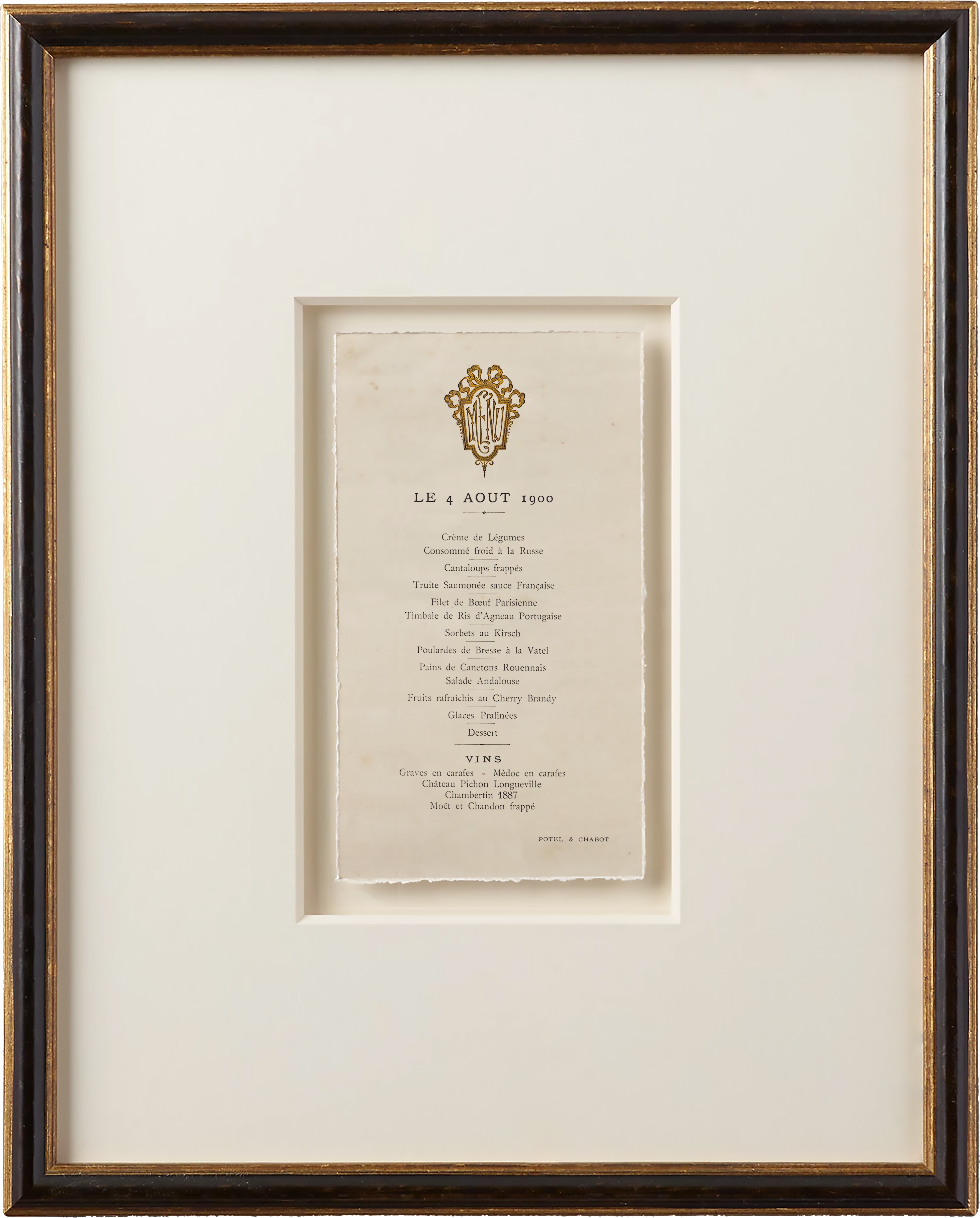 Vintage French Menus - August 1900