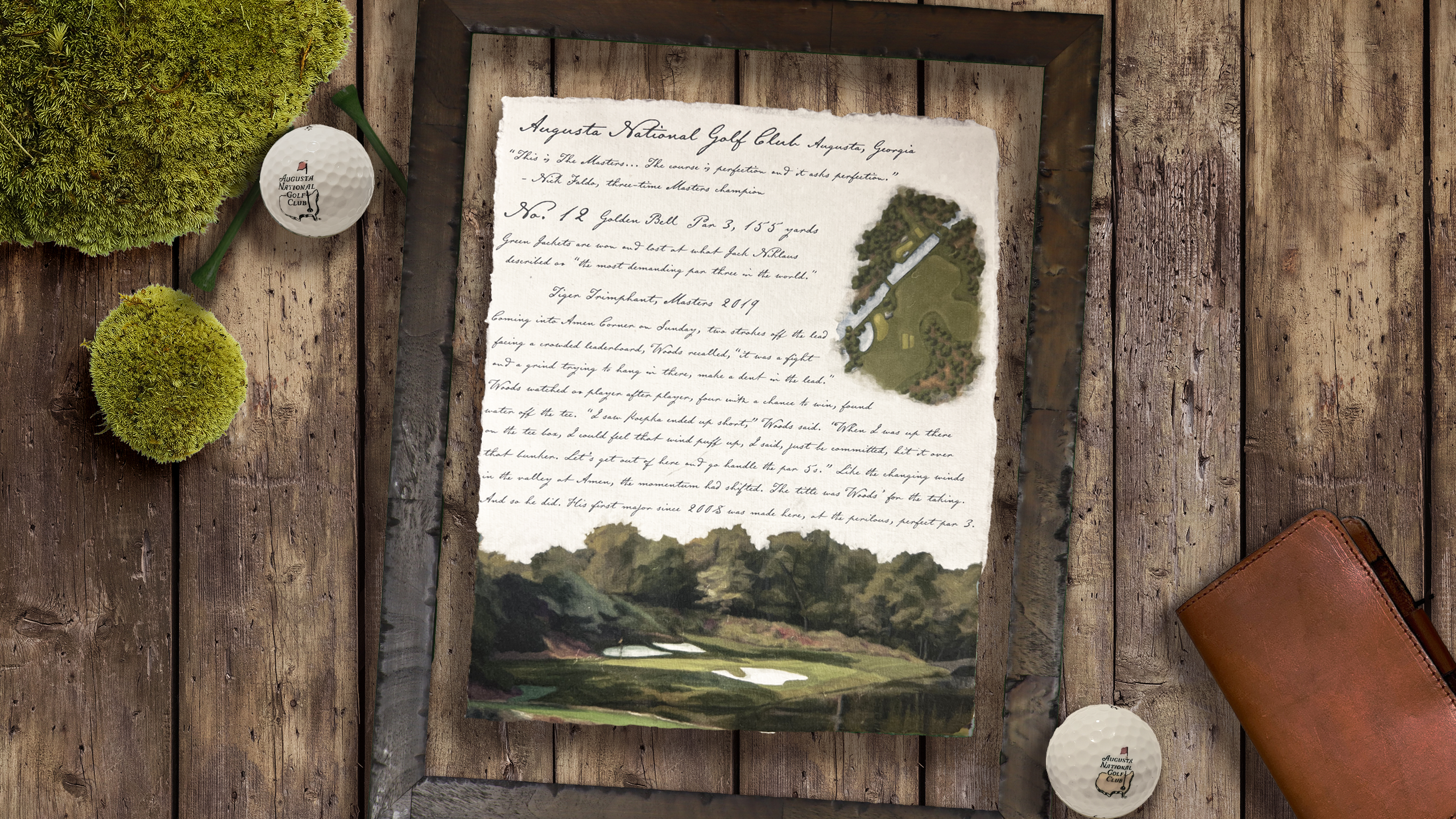 Illustrated Golf Course Studies - Augusta Set of 2