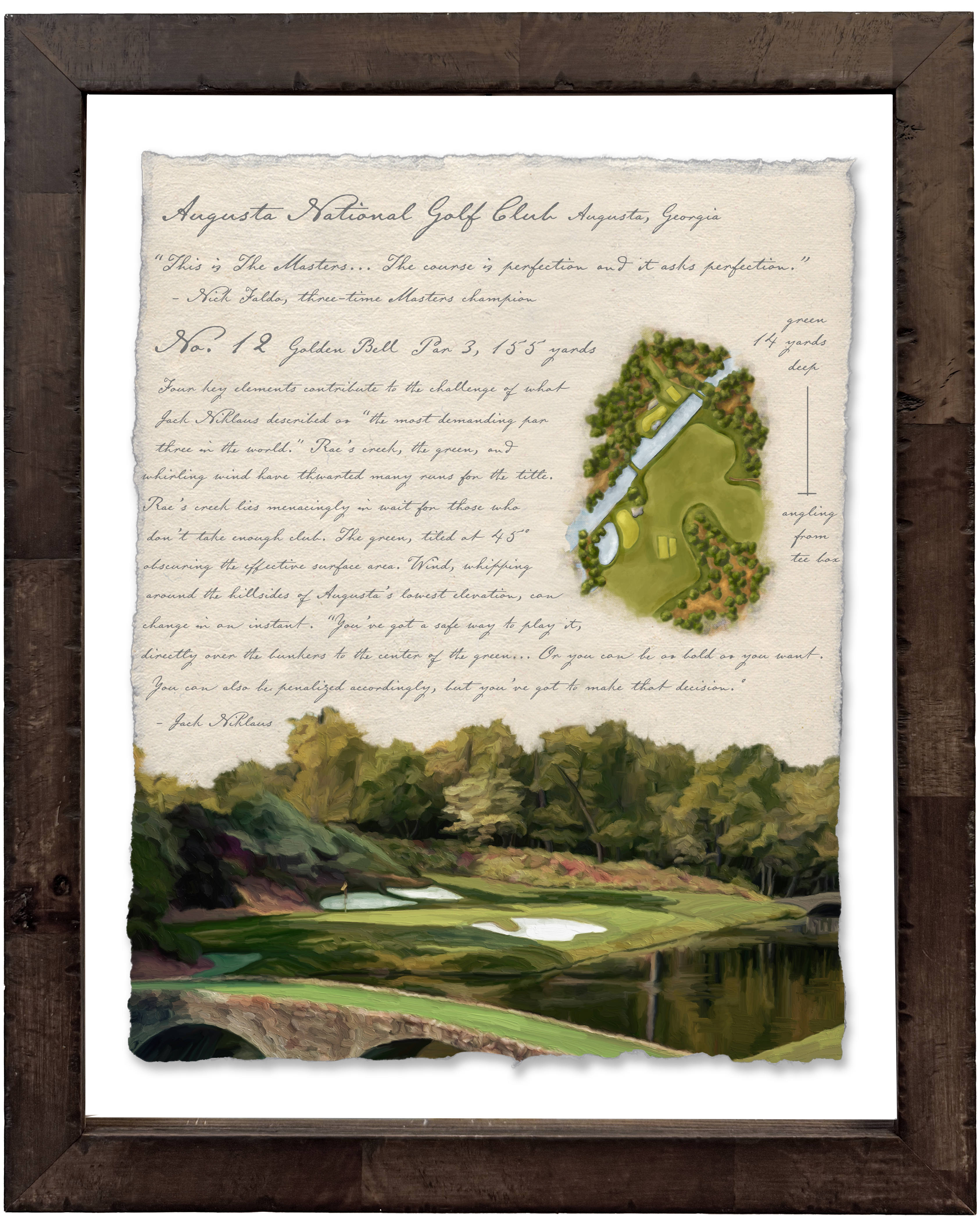 Illustrated Golf Course Studies - Augusta Set of 2