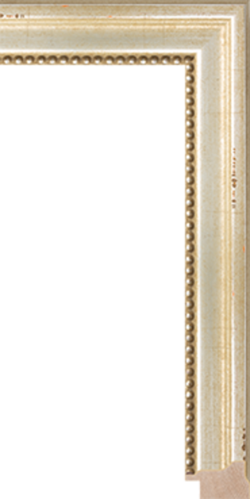 1½” Pale Gold Gilt Beaded Wood Frame