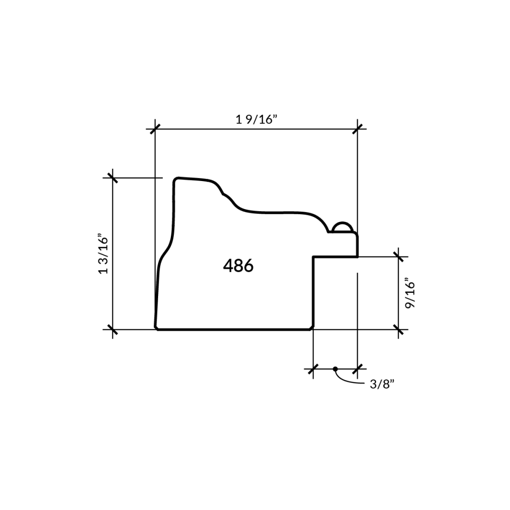 1½” Pale Gold Gilt Beaded Wood Frame