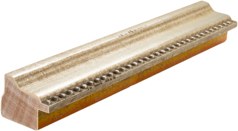 1½” Pale Gold Gilt Beaded Wood Frame