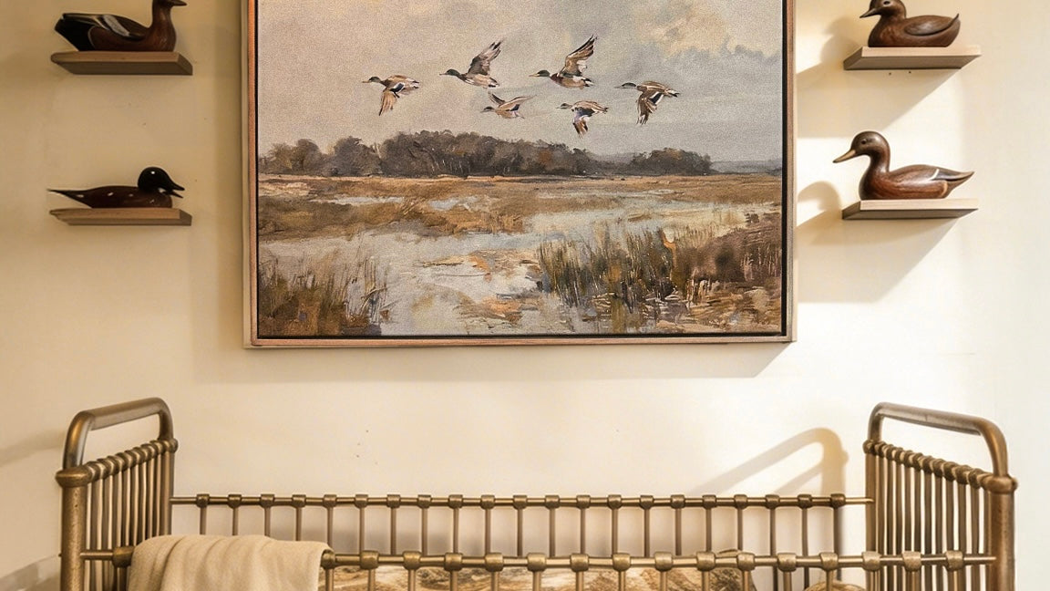 Flyway - Original Watercolor Giclee on Canvas - Mallards