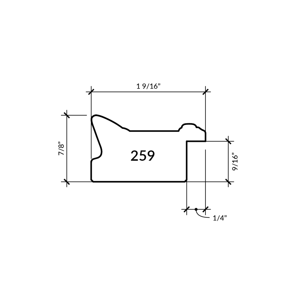 1½” Lars Antique Gold Wood Frame