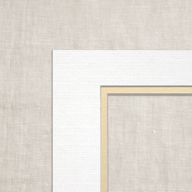 White Linen & Antique Gold Double Mat