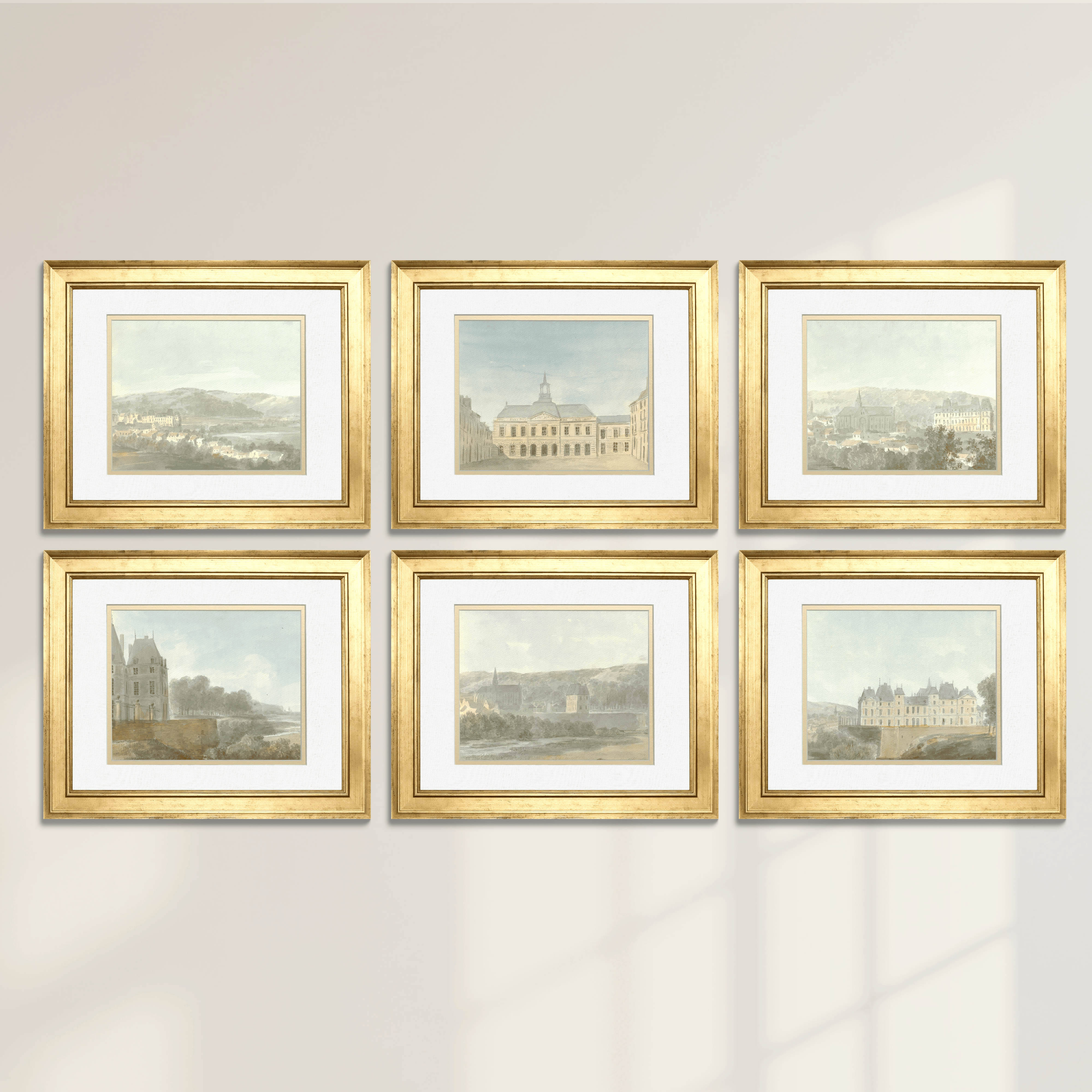 French Chateau Watercolors - Curated Set of 6
