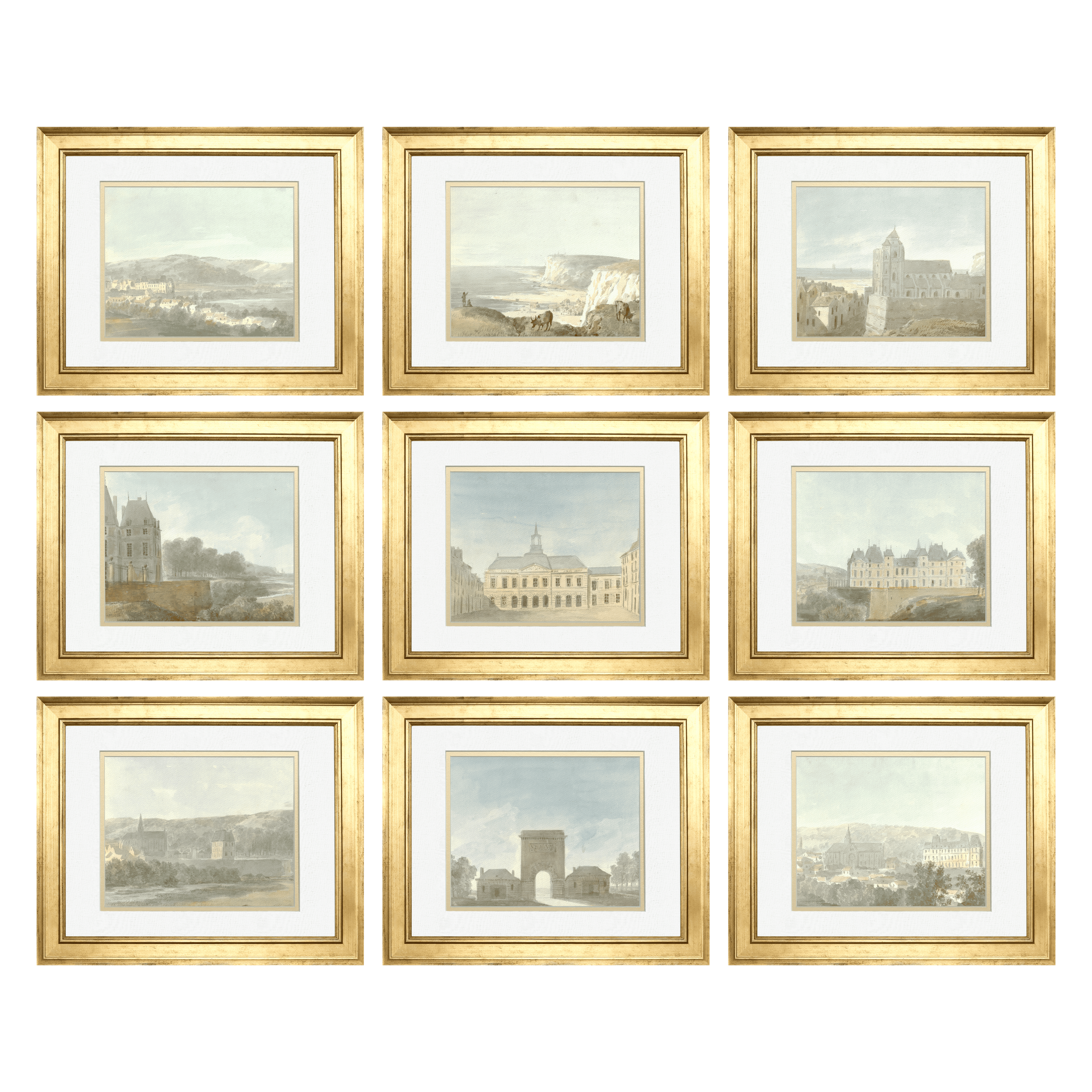 French Chateau Watercolors - Full Set of 9
