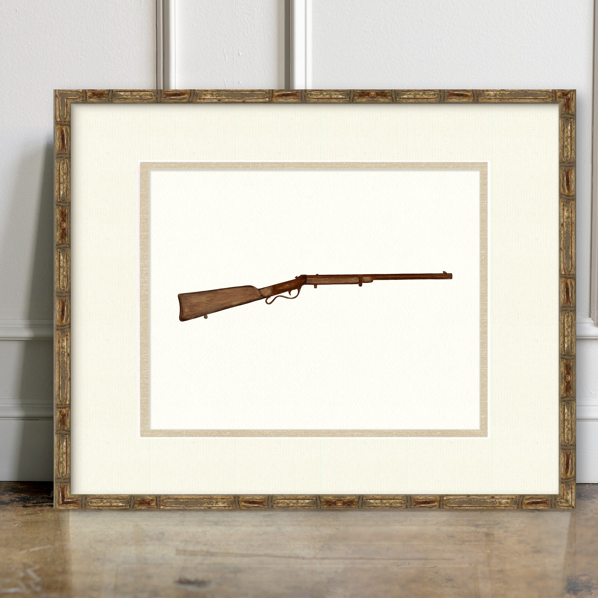 Antique Gun Illustrations - Ball & Williams Ballard Carbine - room mockup