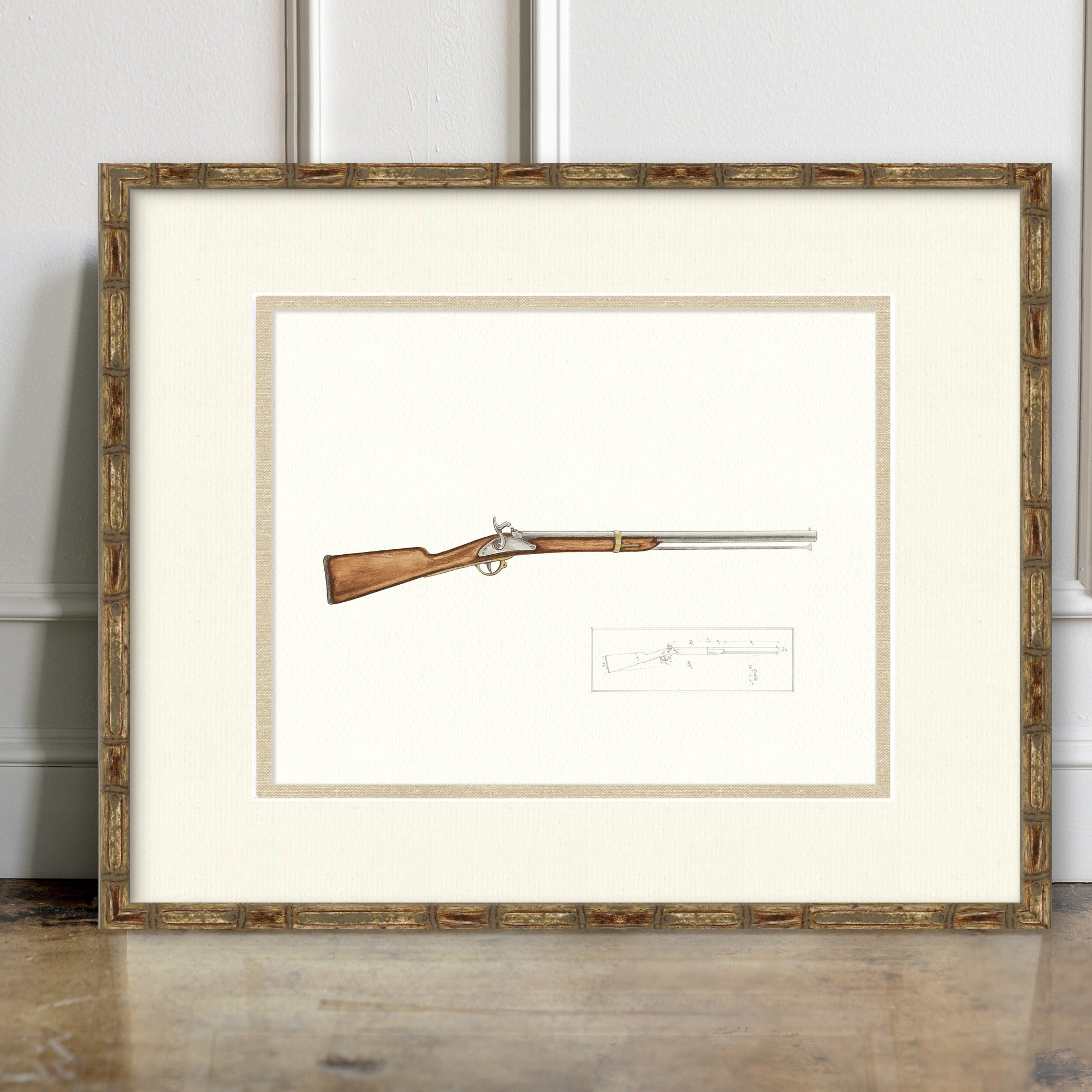 Antique Gun Illustrations - Percussion Cap Musketoon - room mockup