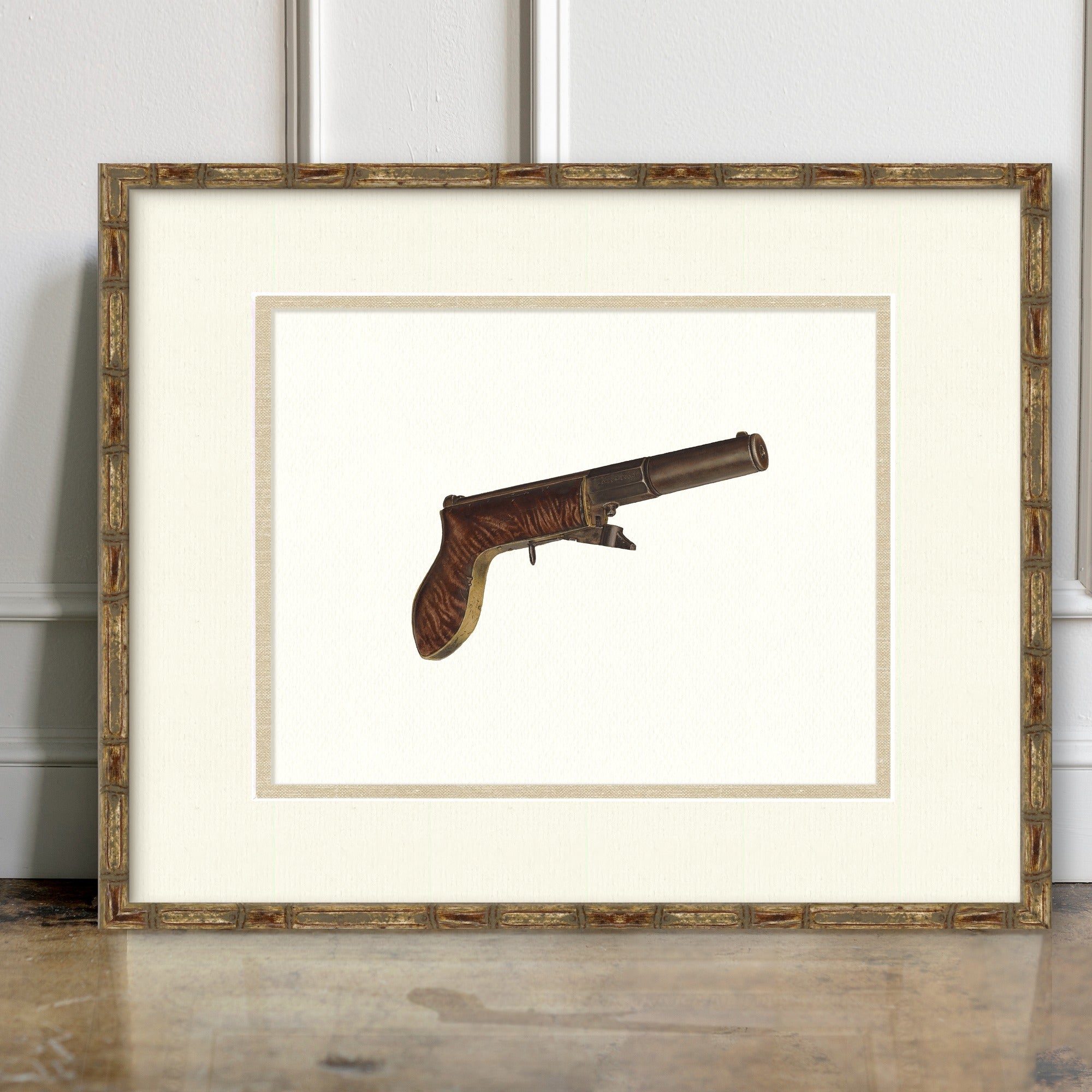 Antique Gun Illustrations - Tiffany & Co. Underhammer Pistol - room mockup