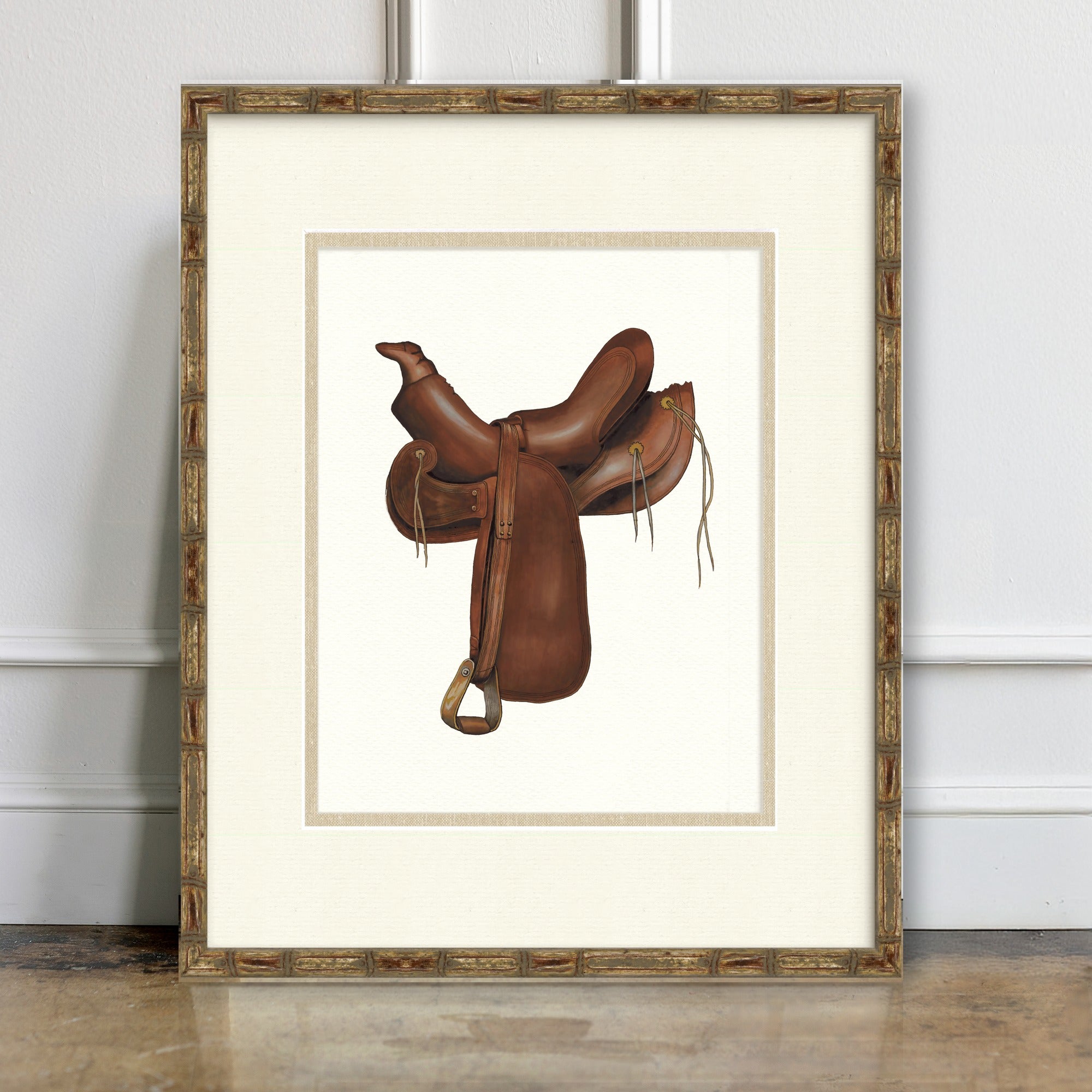 Vintage Saddle Illustrations - Abilene - room mockup