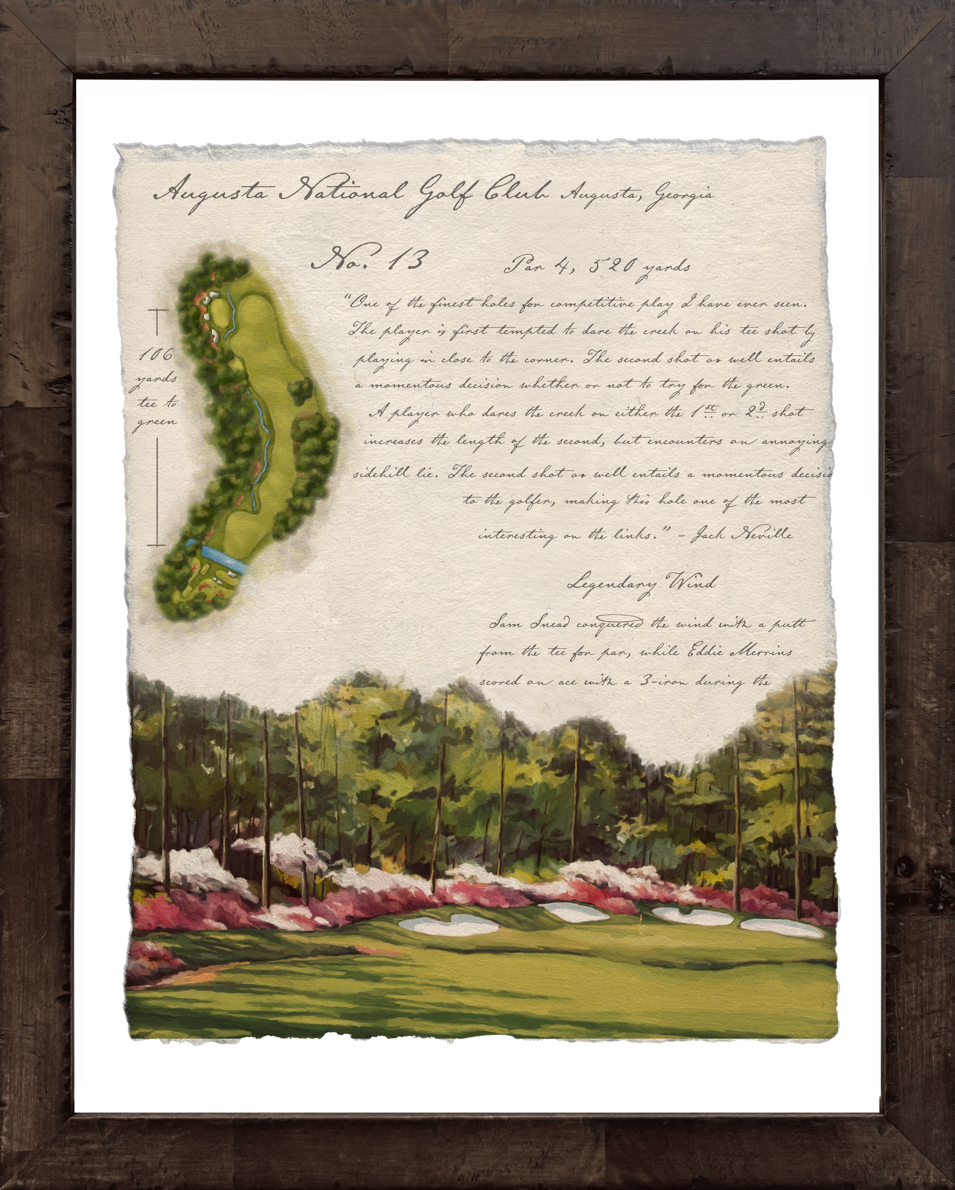 Illustrated Golf Course Studies - Augusta No. 13
