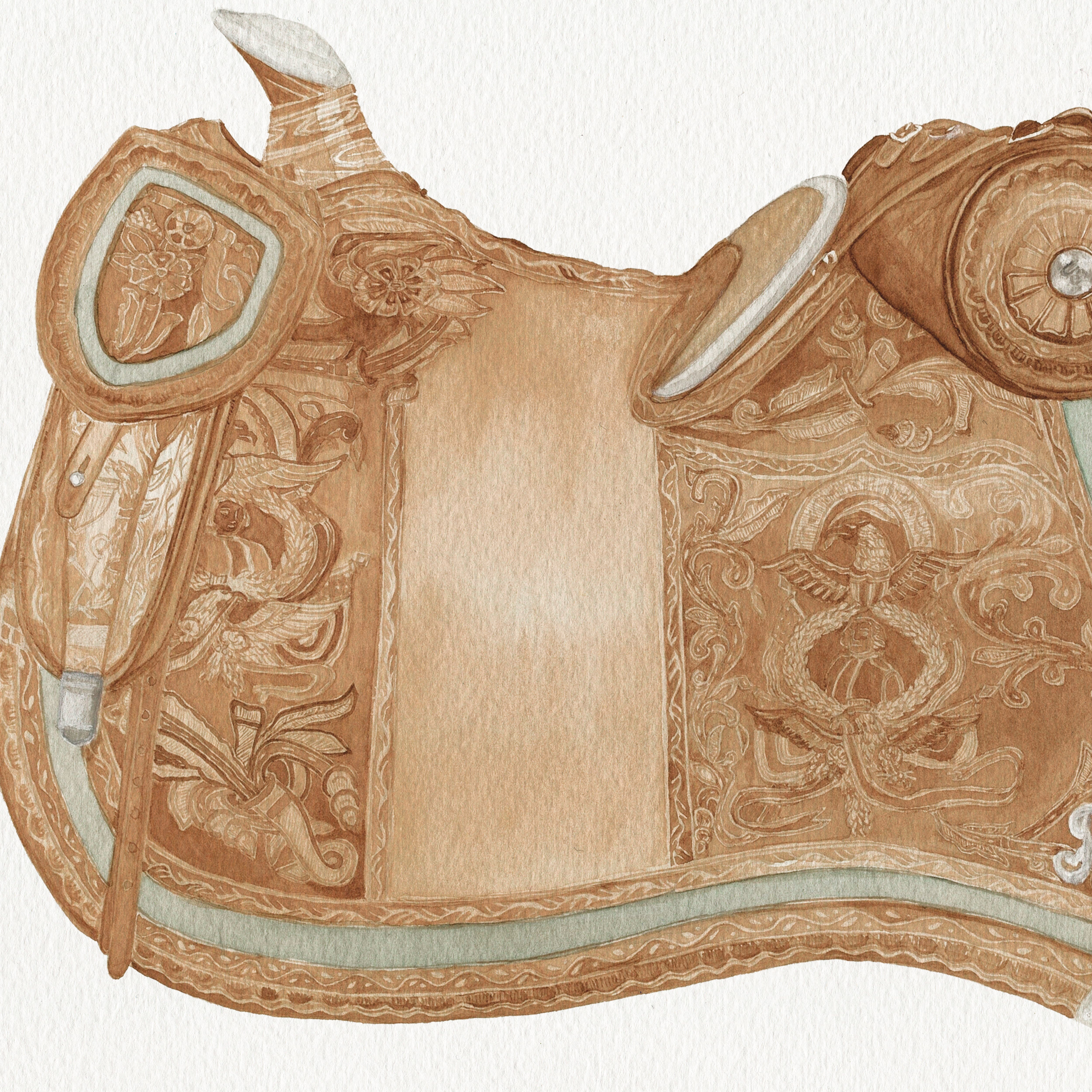 Vintage Saddle Illustrations - Kansas