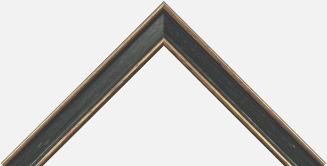 ¾" Black Frame with Antiqued Gold Edges
