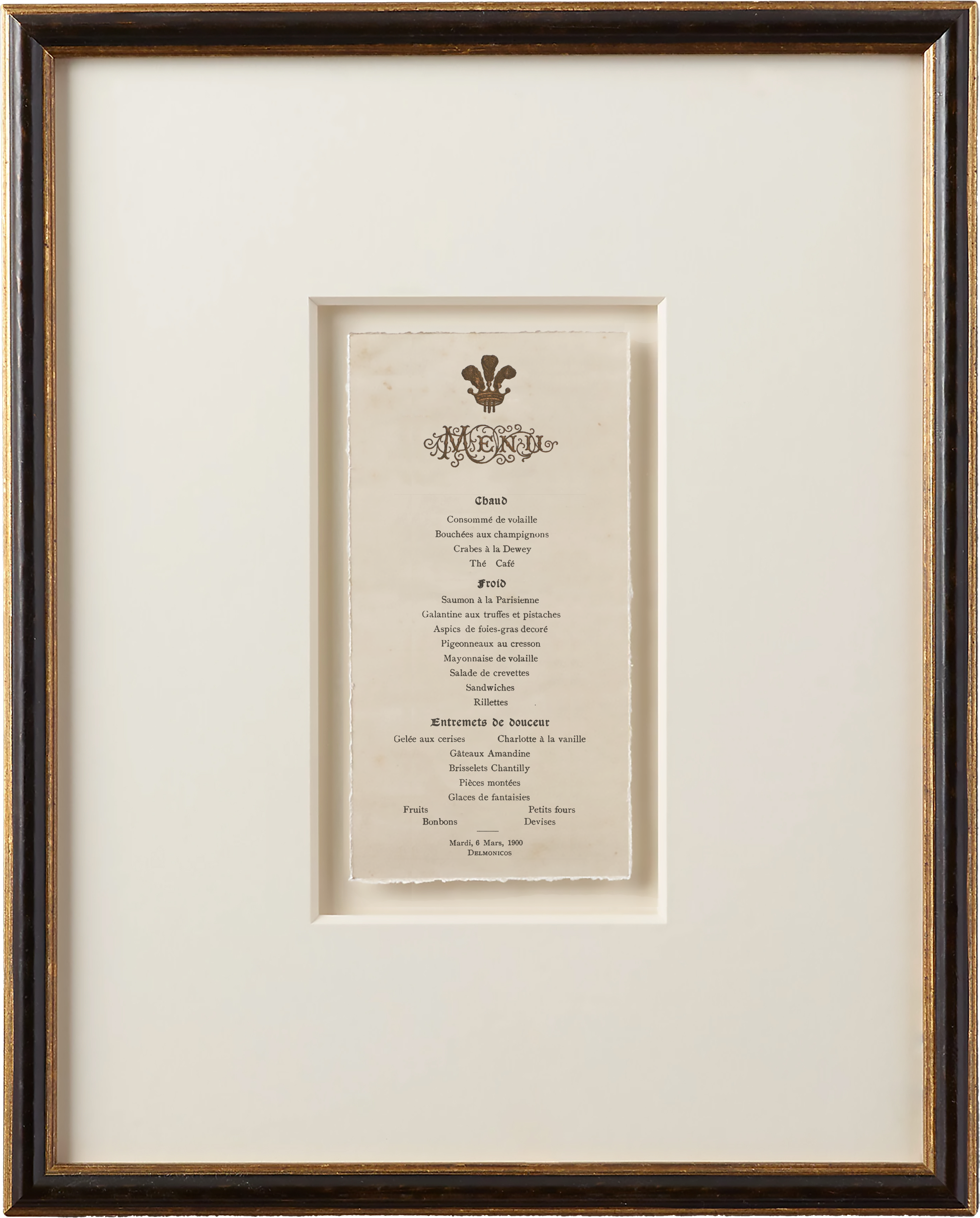 Vintage French Menus - March 1900