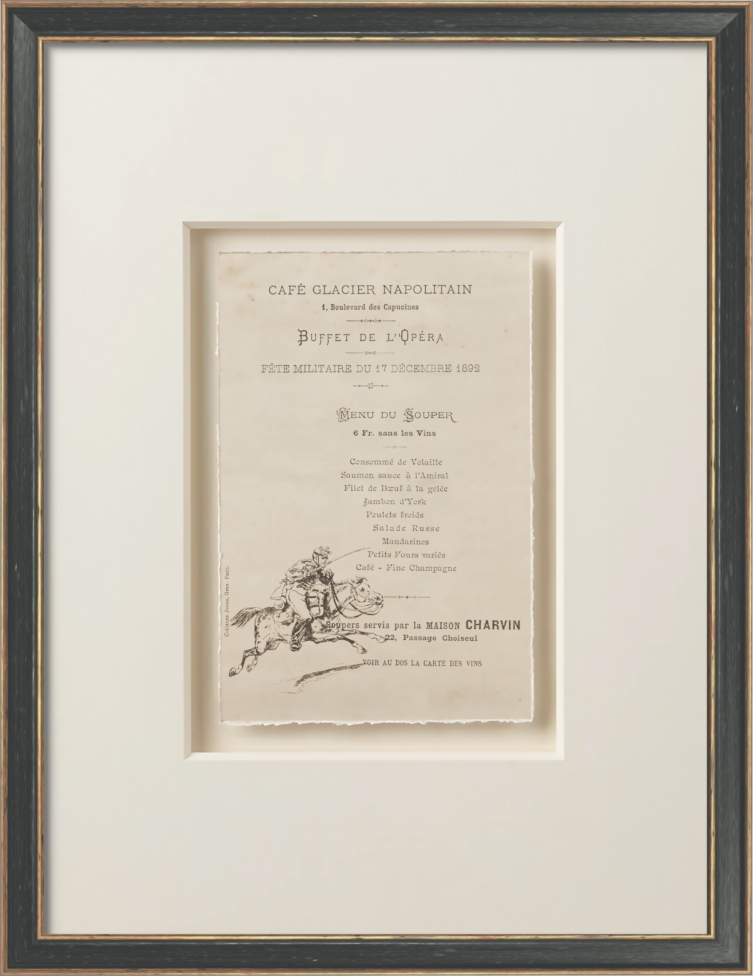 Vintage French Menus - 1892