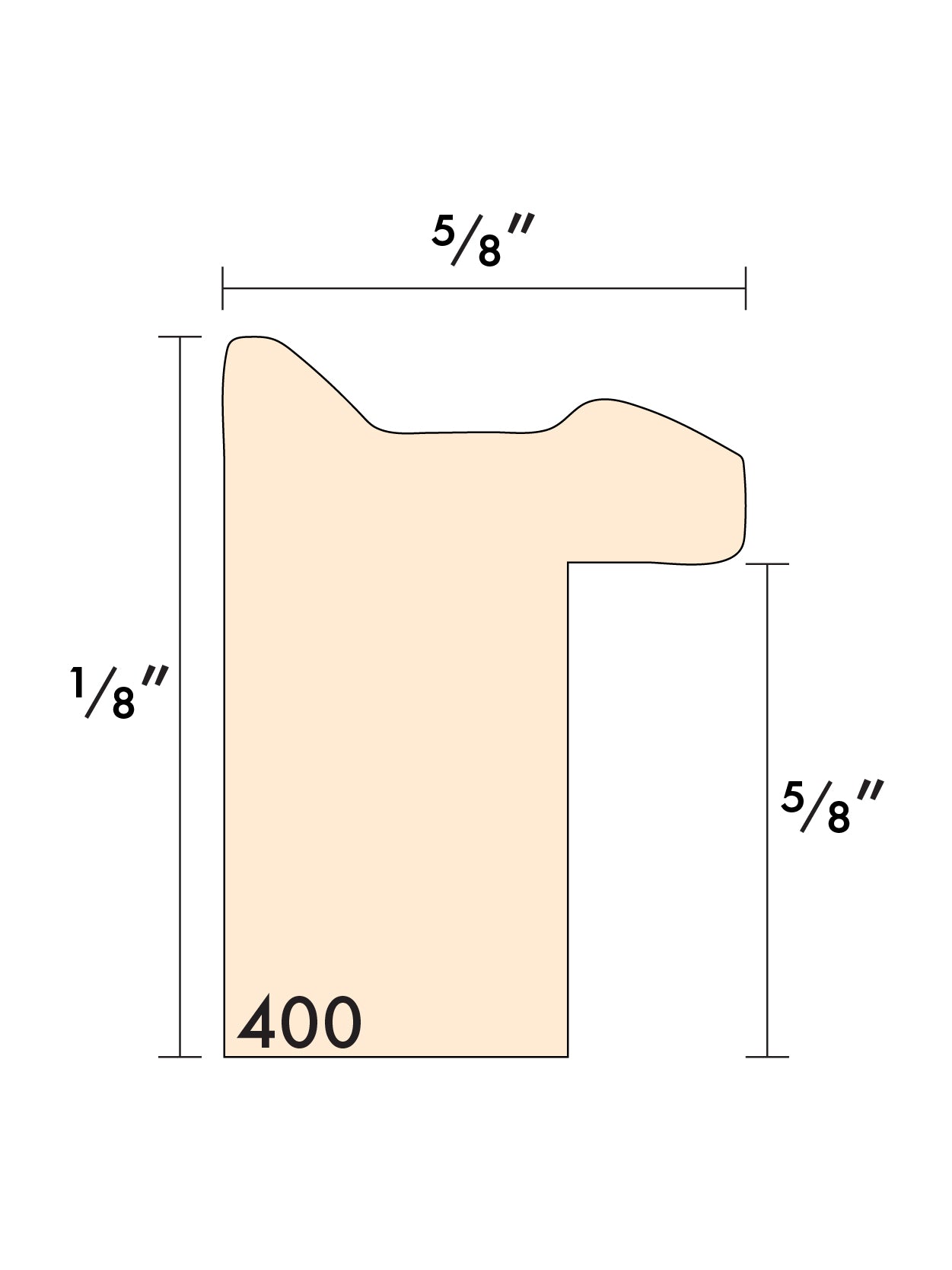 ⅝” Silver Leafed Scoop Wood Frame