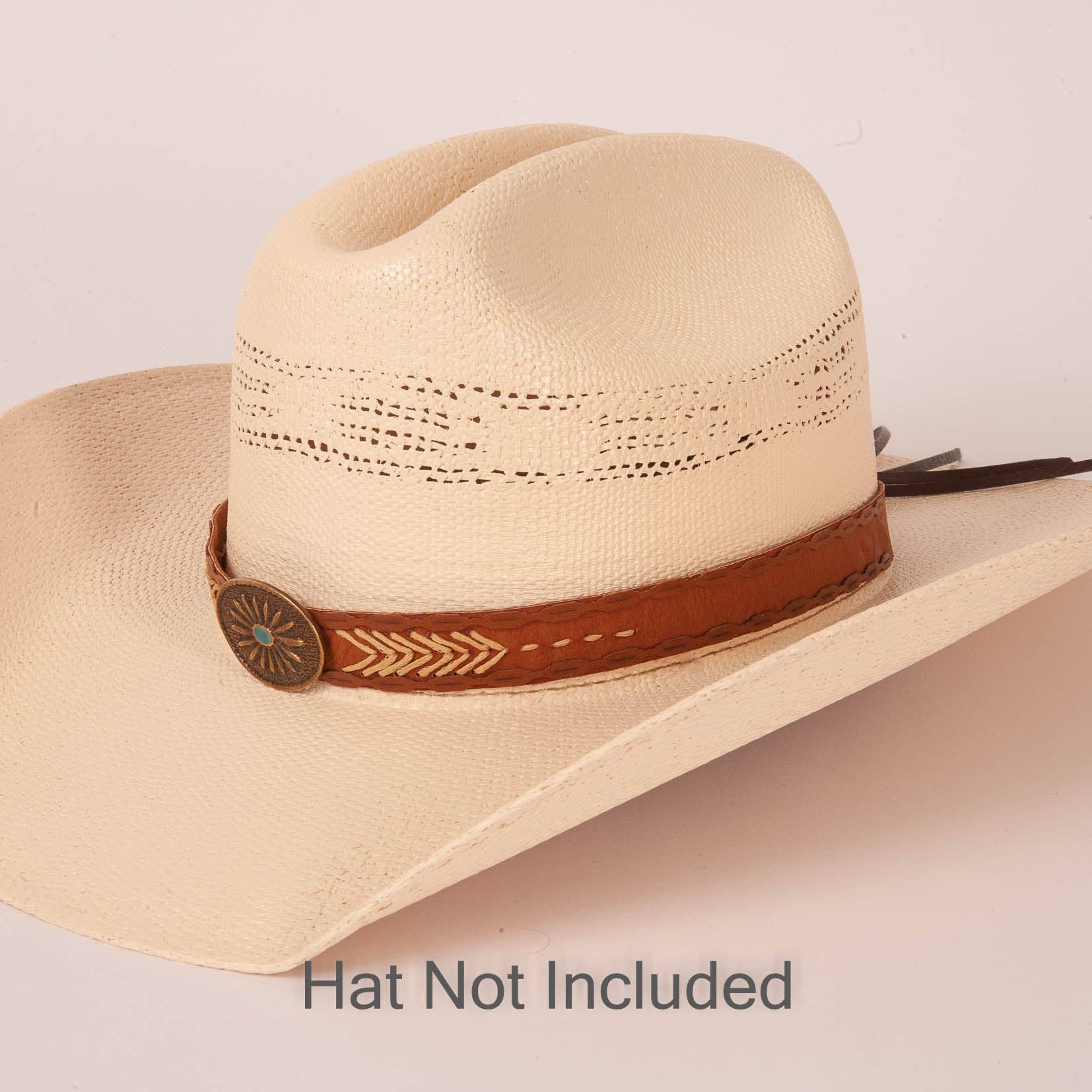 Western Concho Hat Band - Style Ottawa Brown