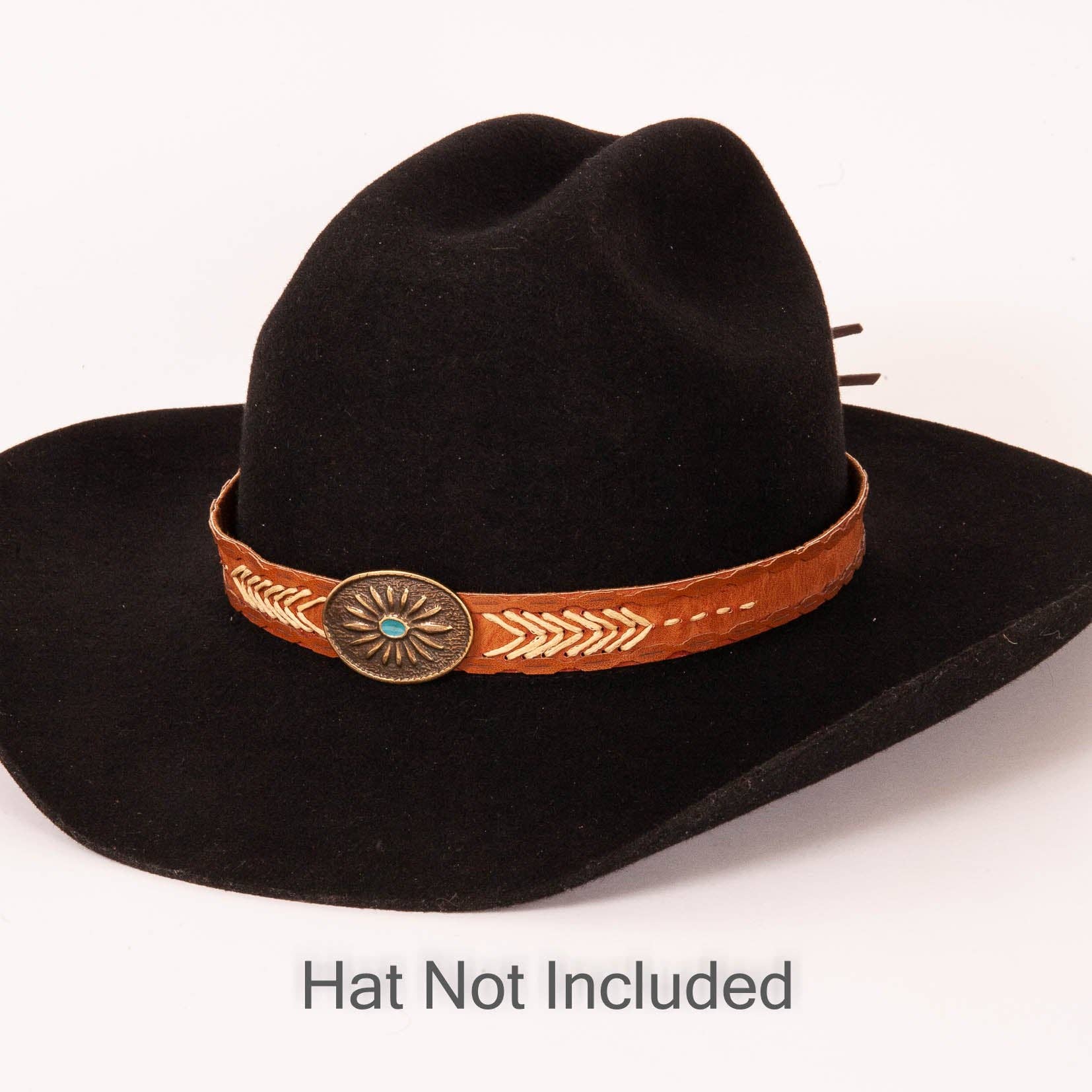 Western Concho Hat Band - Style Ottawa Brown