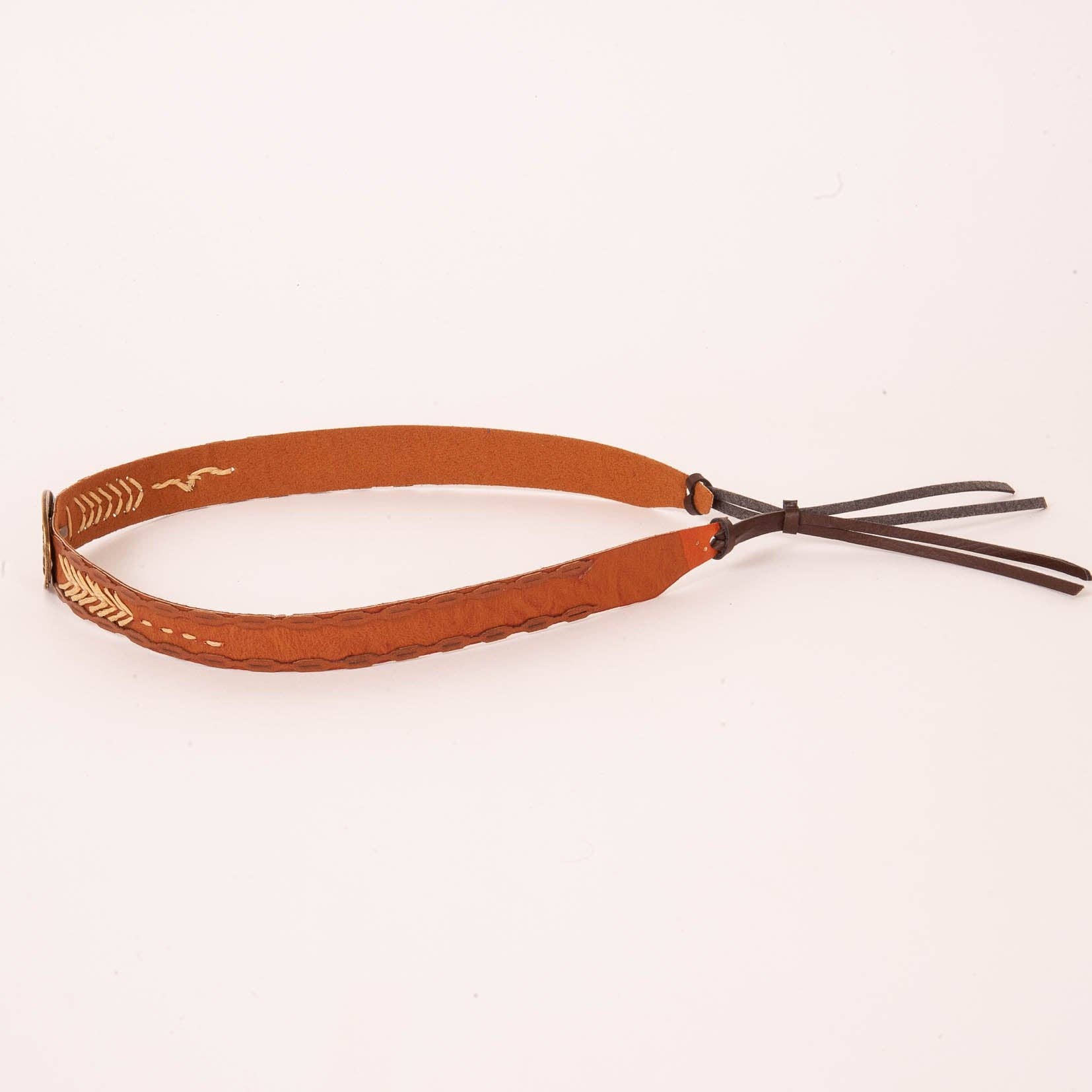 Western Concho Hat Band - Style Ottawa Brown