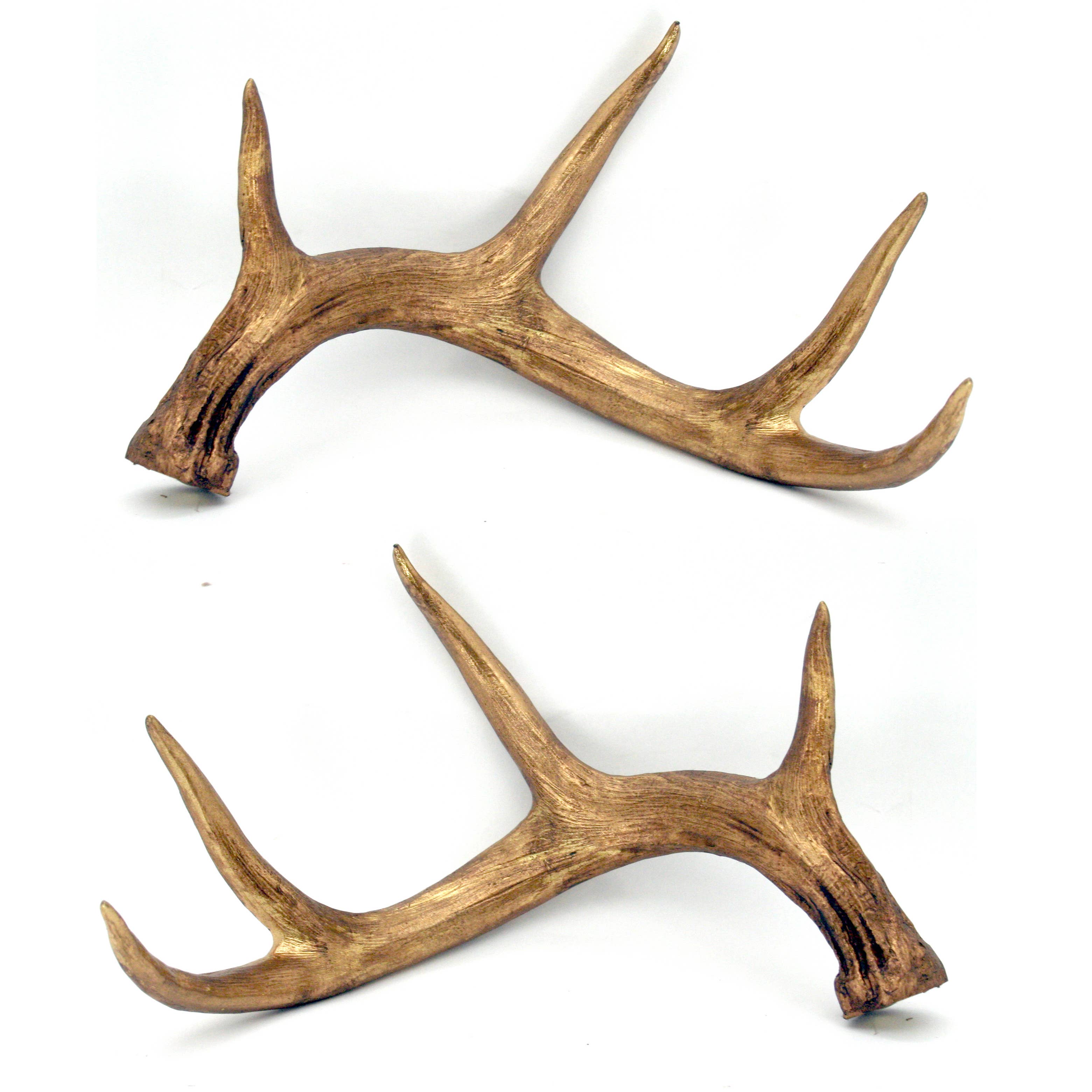 Gold Resin Deer Horns Set of 2