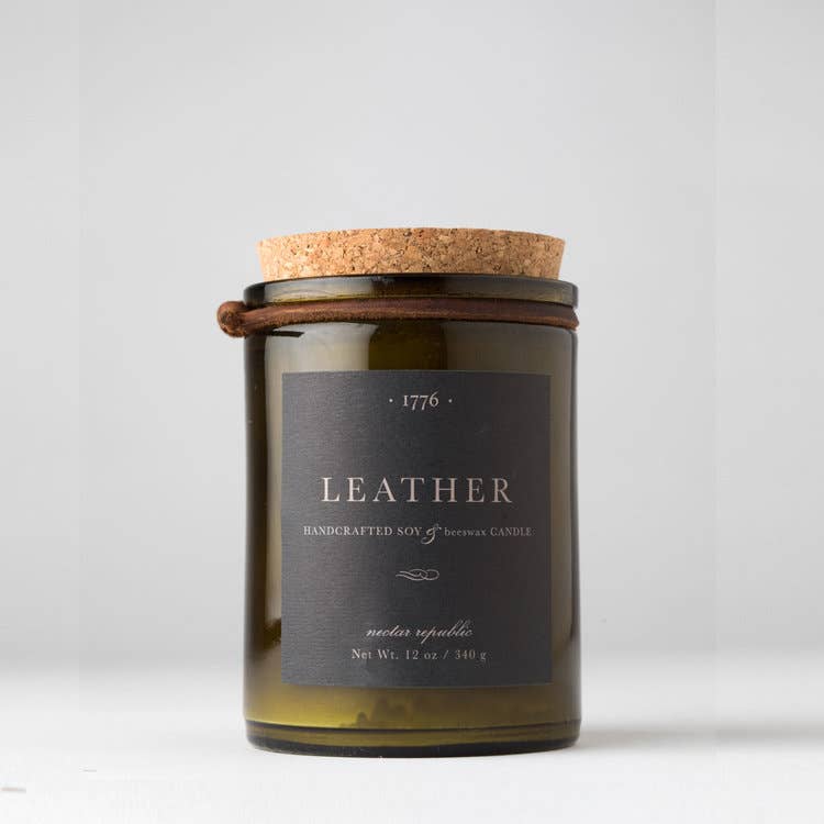 Leather : 1776 Soy Beeswax Man Candle