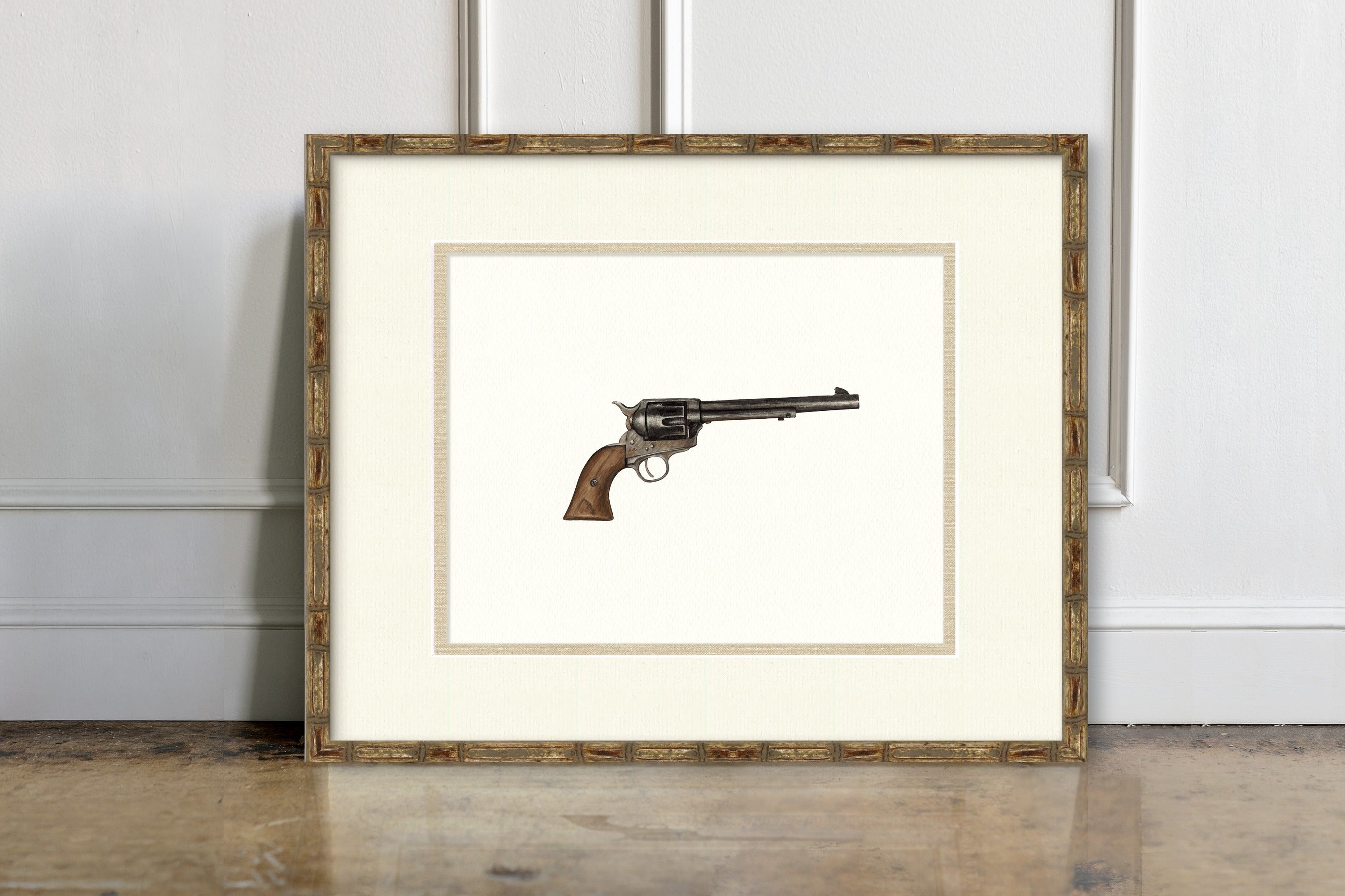 Antique Gun Illustrations -  Colt 1860 Army Revolver