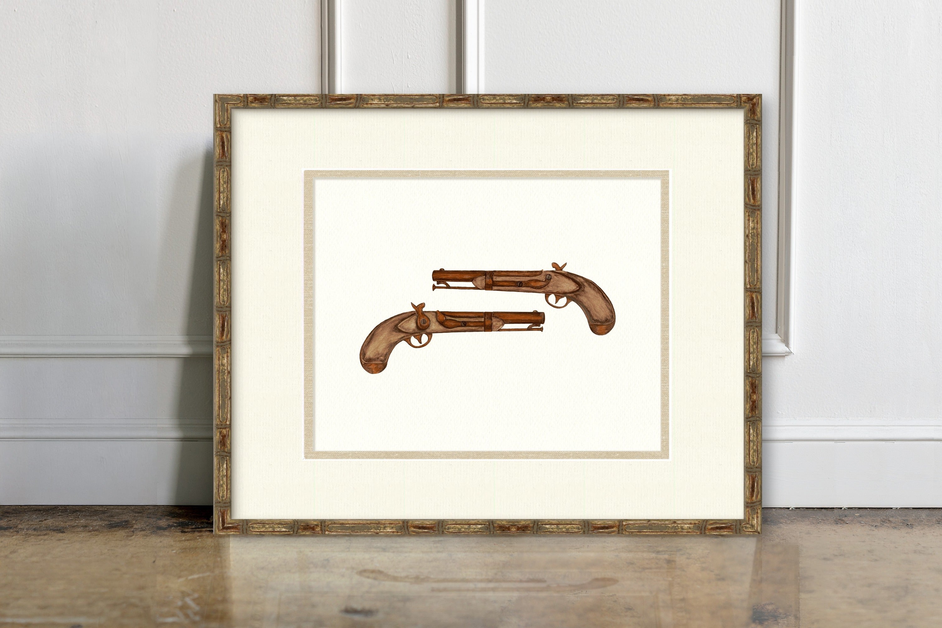 Antique Gun Illustrations -  French Percussion Pistol