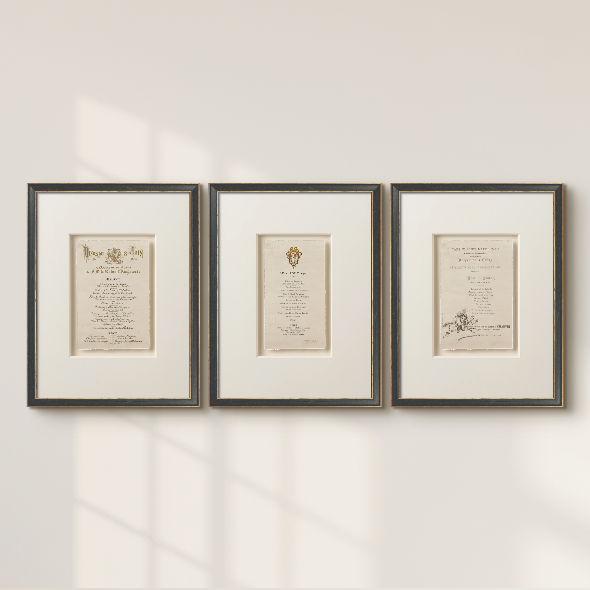 Vintage French Menus - 1887