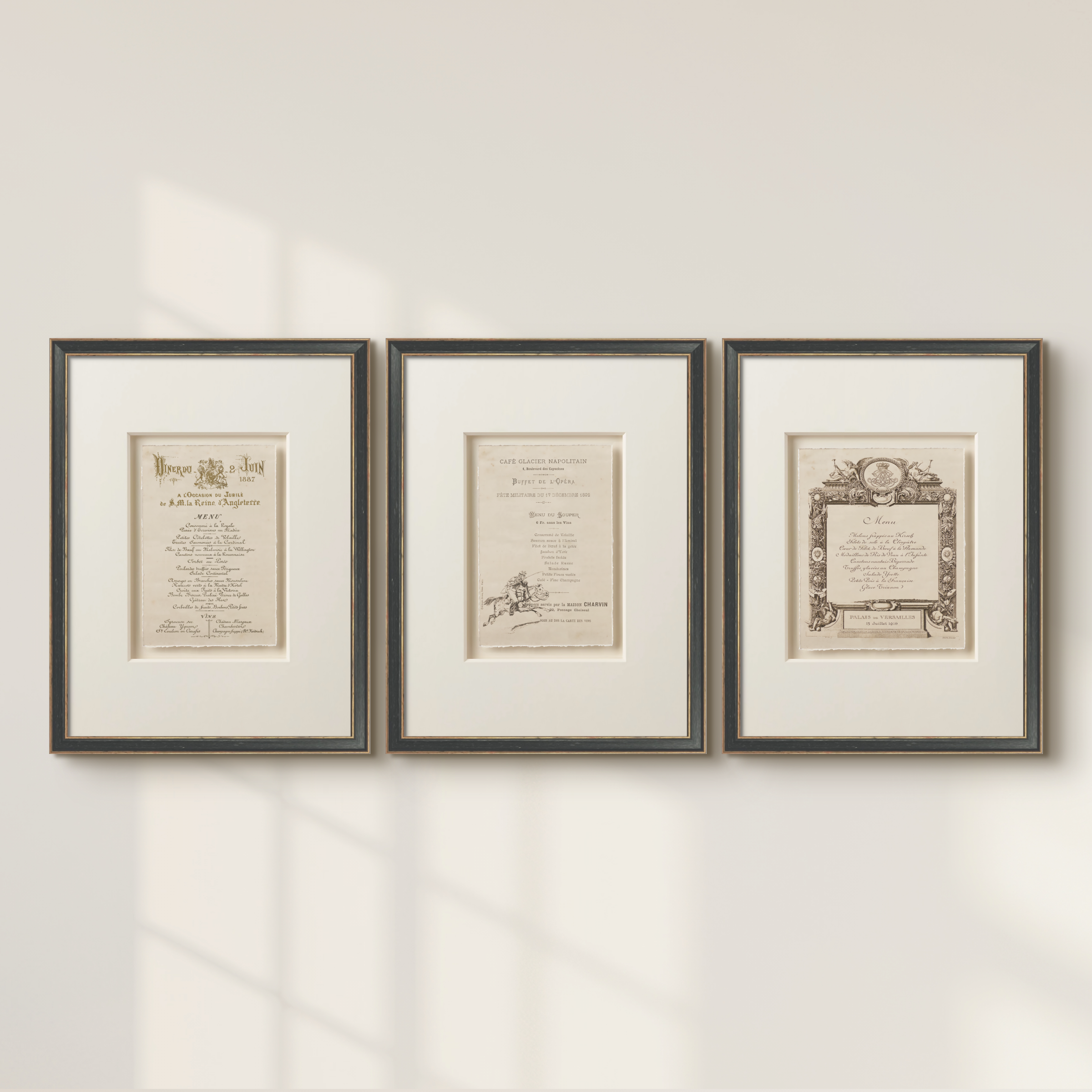 Vintage French Menu 1892 Art Print | Providence Art Reserve